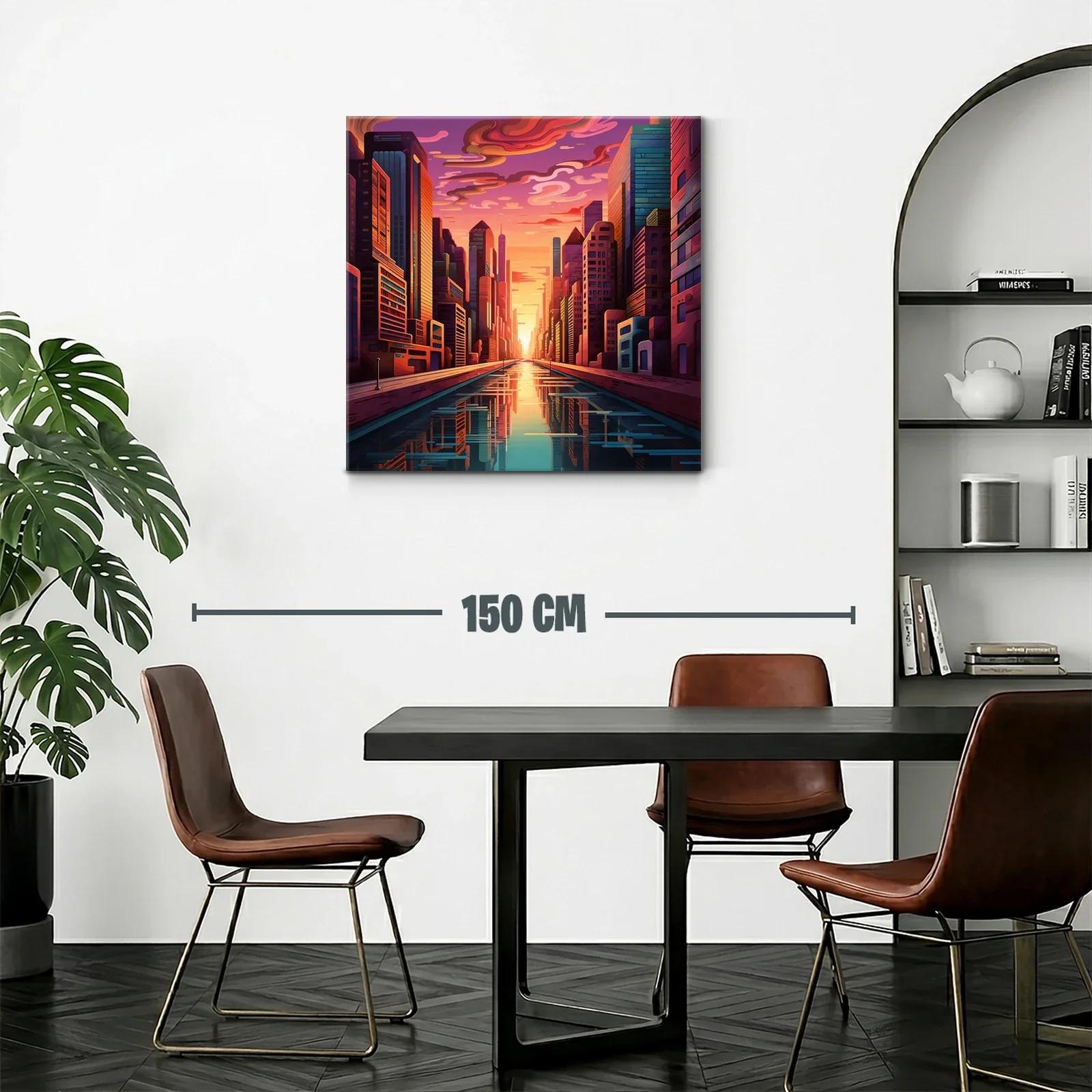 Atardecer urbano con reflejos de luz dorada y rosa — miniatura 2