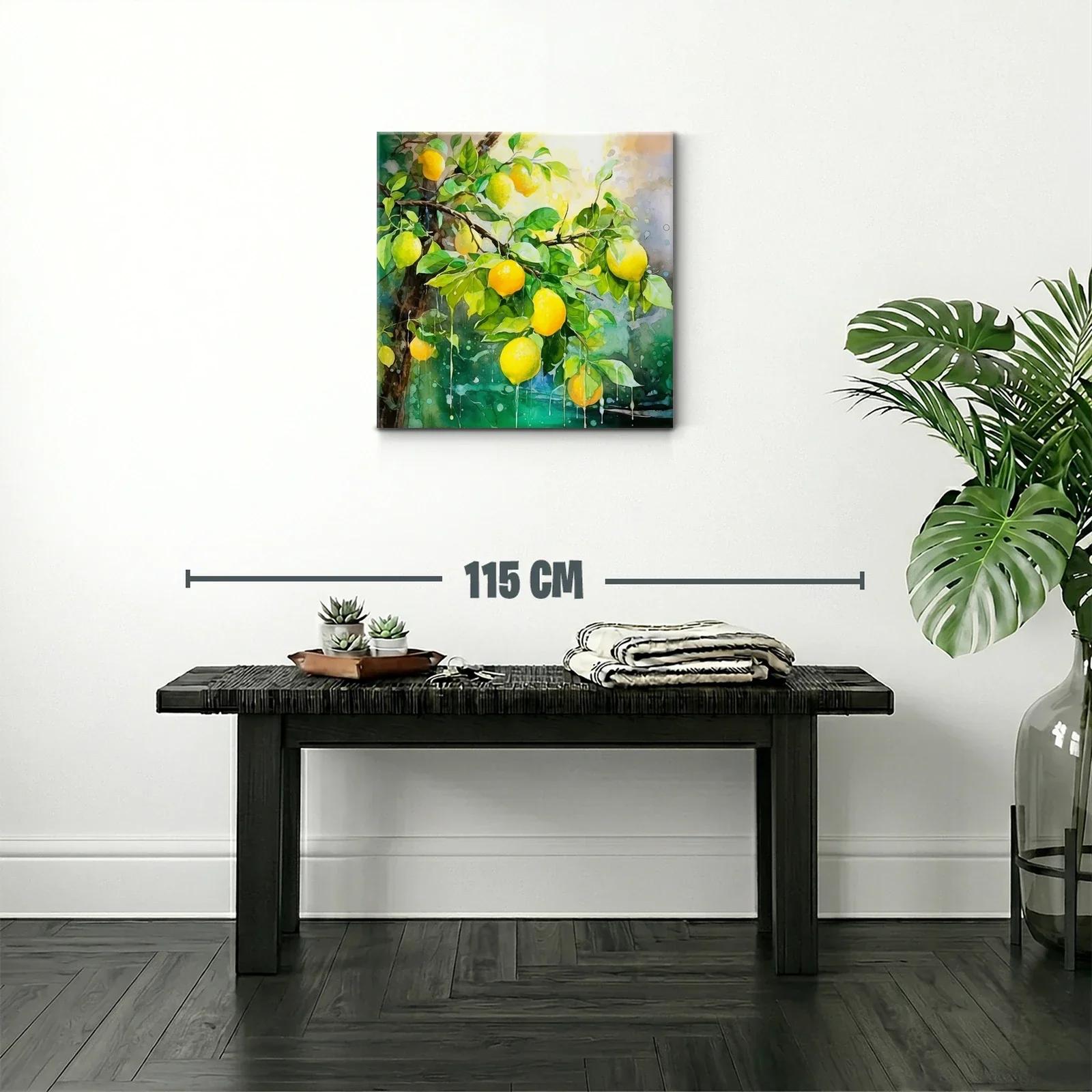 Cuadro con limones vibrantes en ramas verdes frescas — miniatura 2