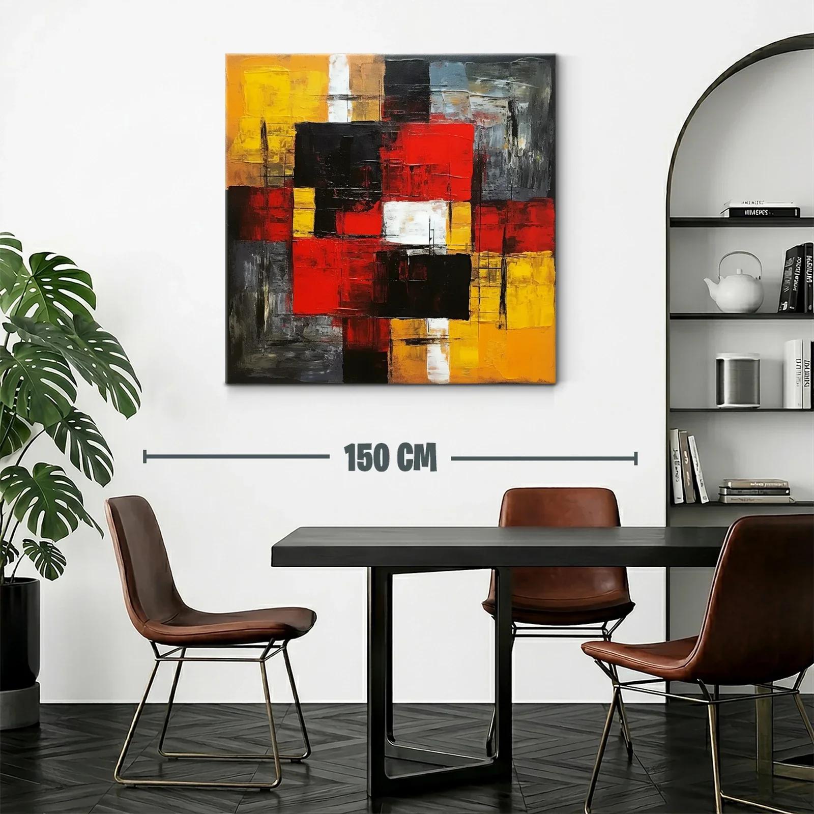 Composición abstracta con tonos intensos rojos y amarillos — miniatura 2