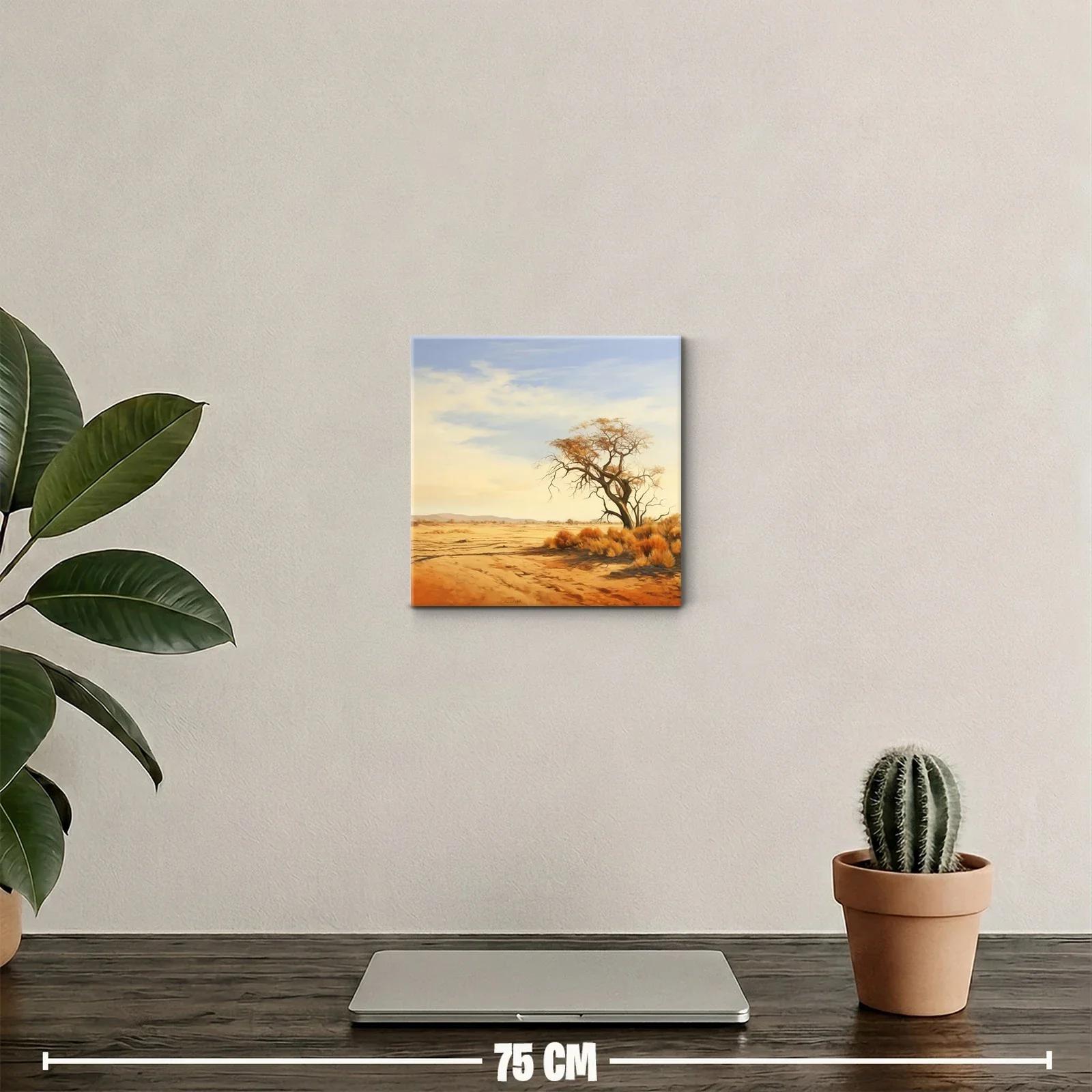 Paisaje sereno con árbol solitario en tonos cálidos — miniatura 2