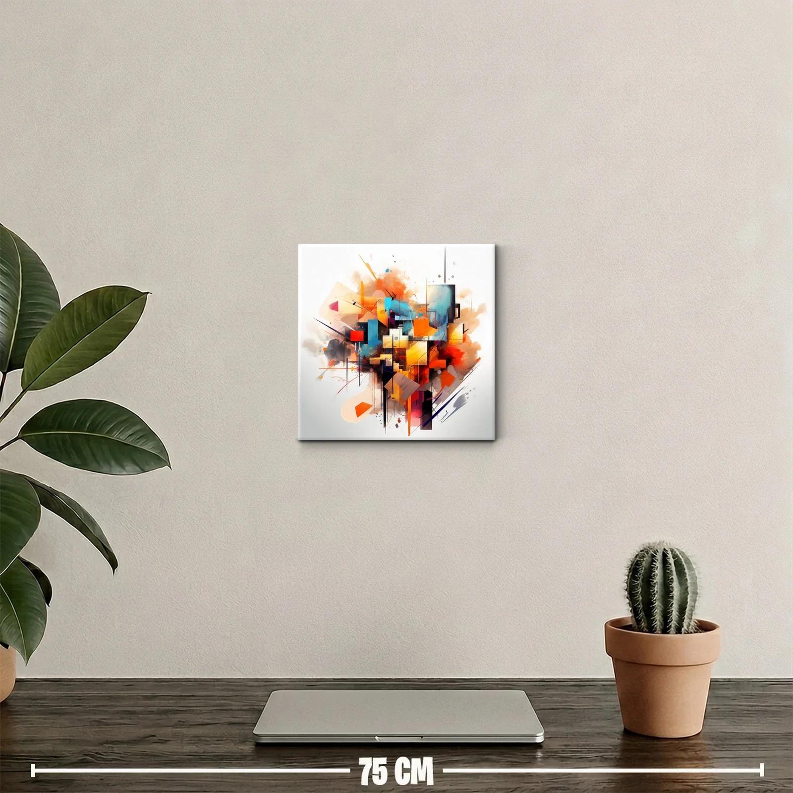 Composición abstracta vibrante con formas geométricas y colores cálidos — miniatura 2