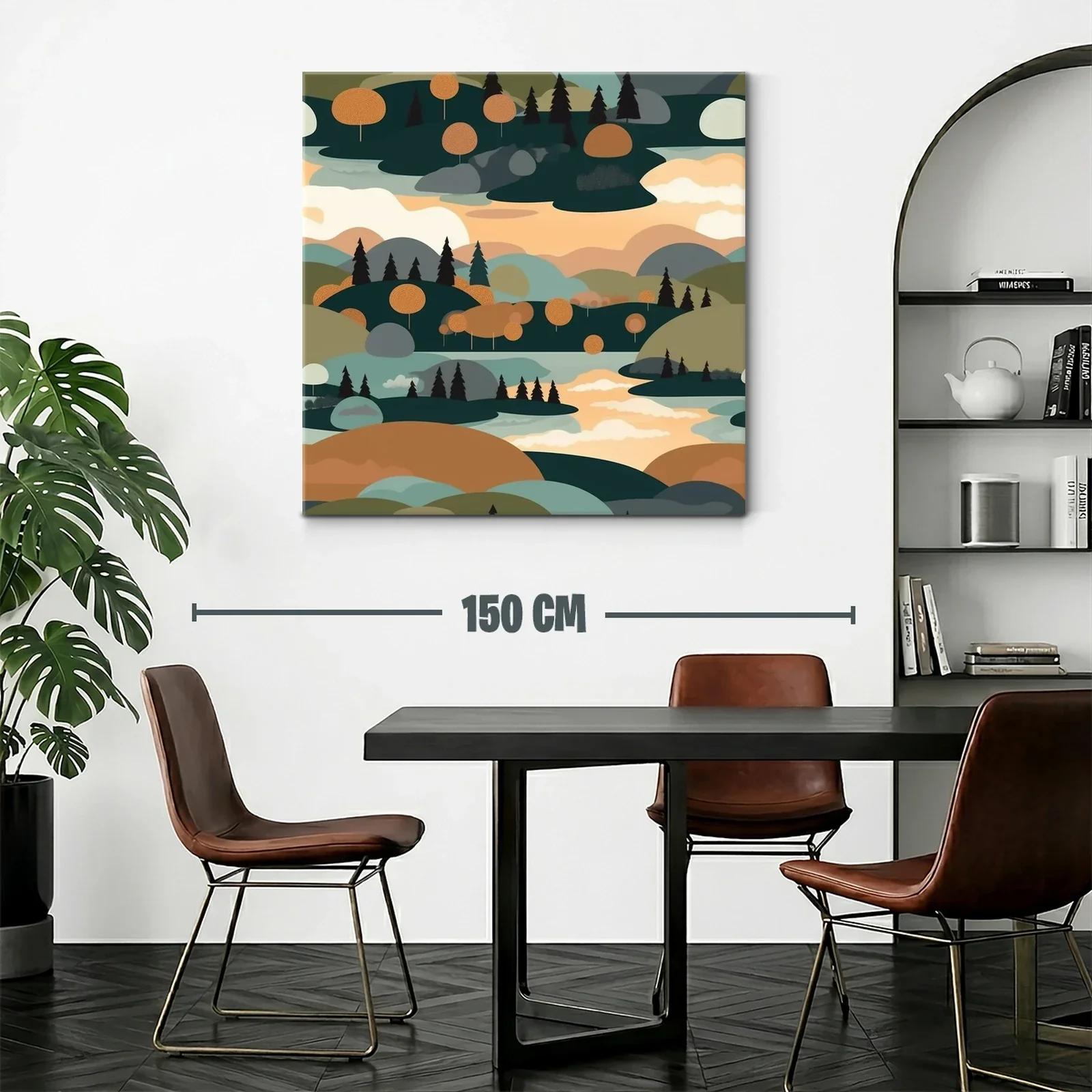 Paisaje abstracto con tonos cálidos y contrastes suaves — miniatura 2