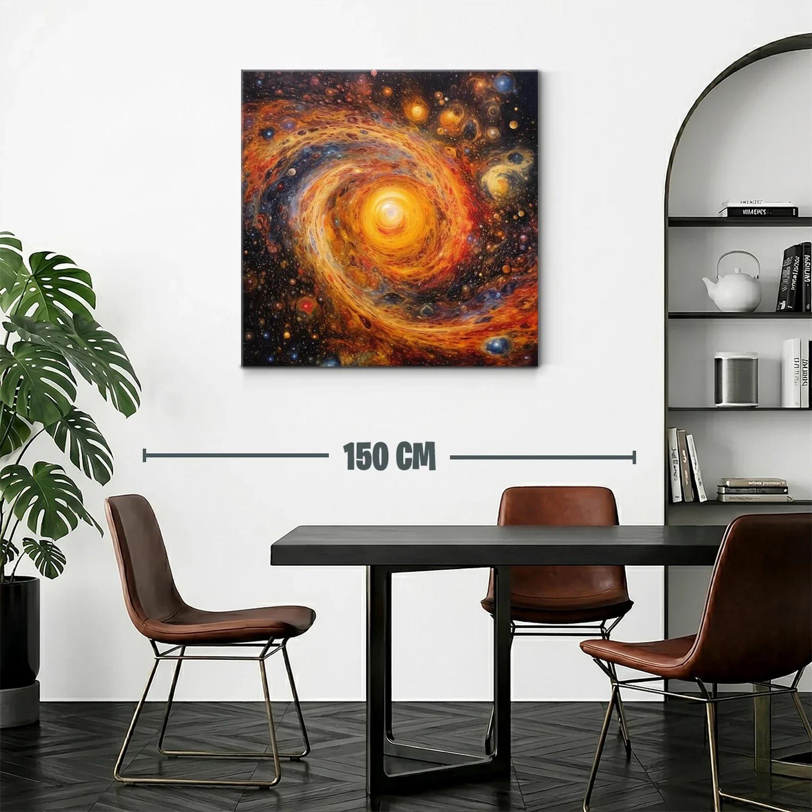 Cuadro con espiral cósmica de vibrantes tonos cálidos y fríos — miniatura 2