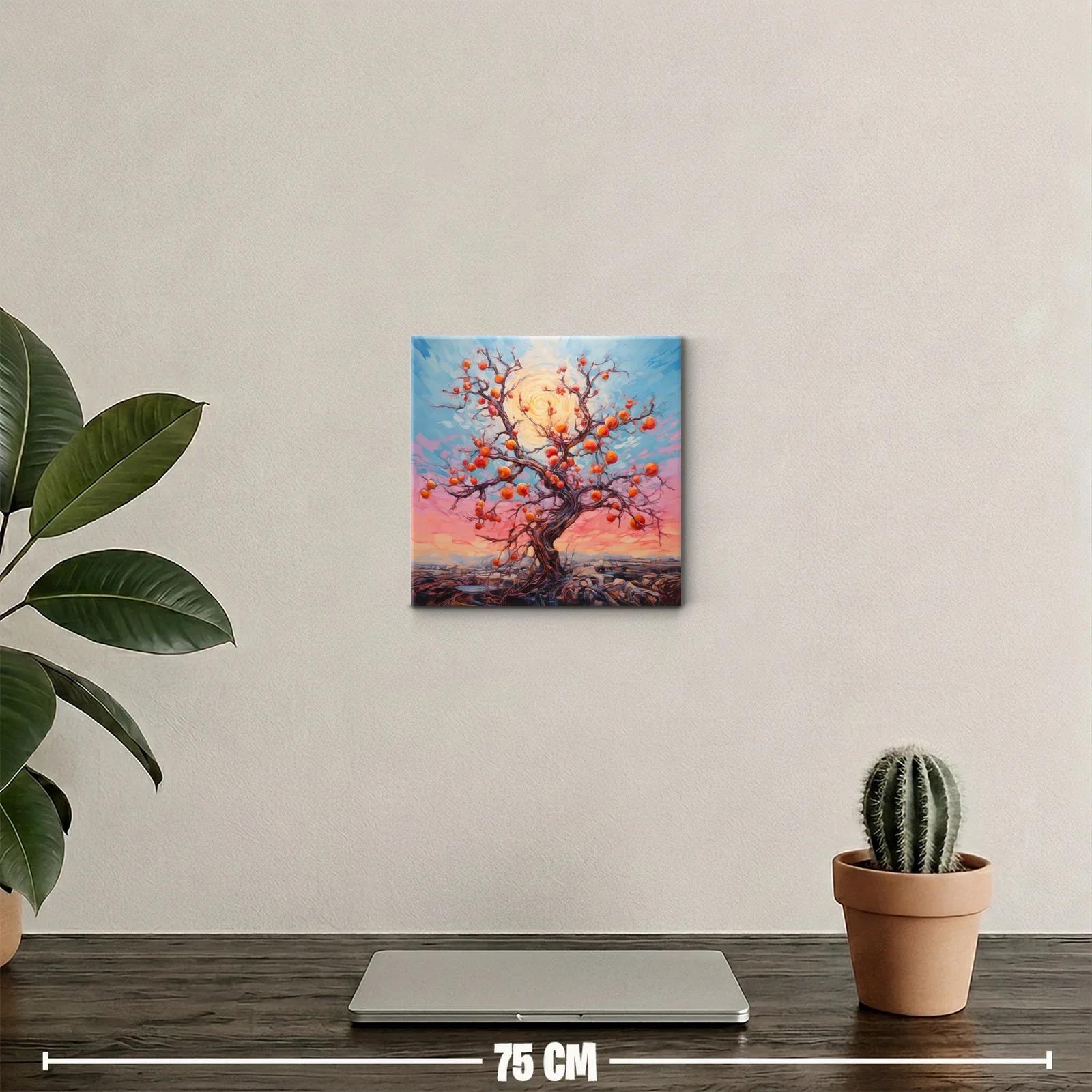Árbol vibrante con frutos en amanecer colorido — miniatura 2