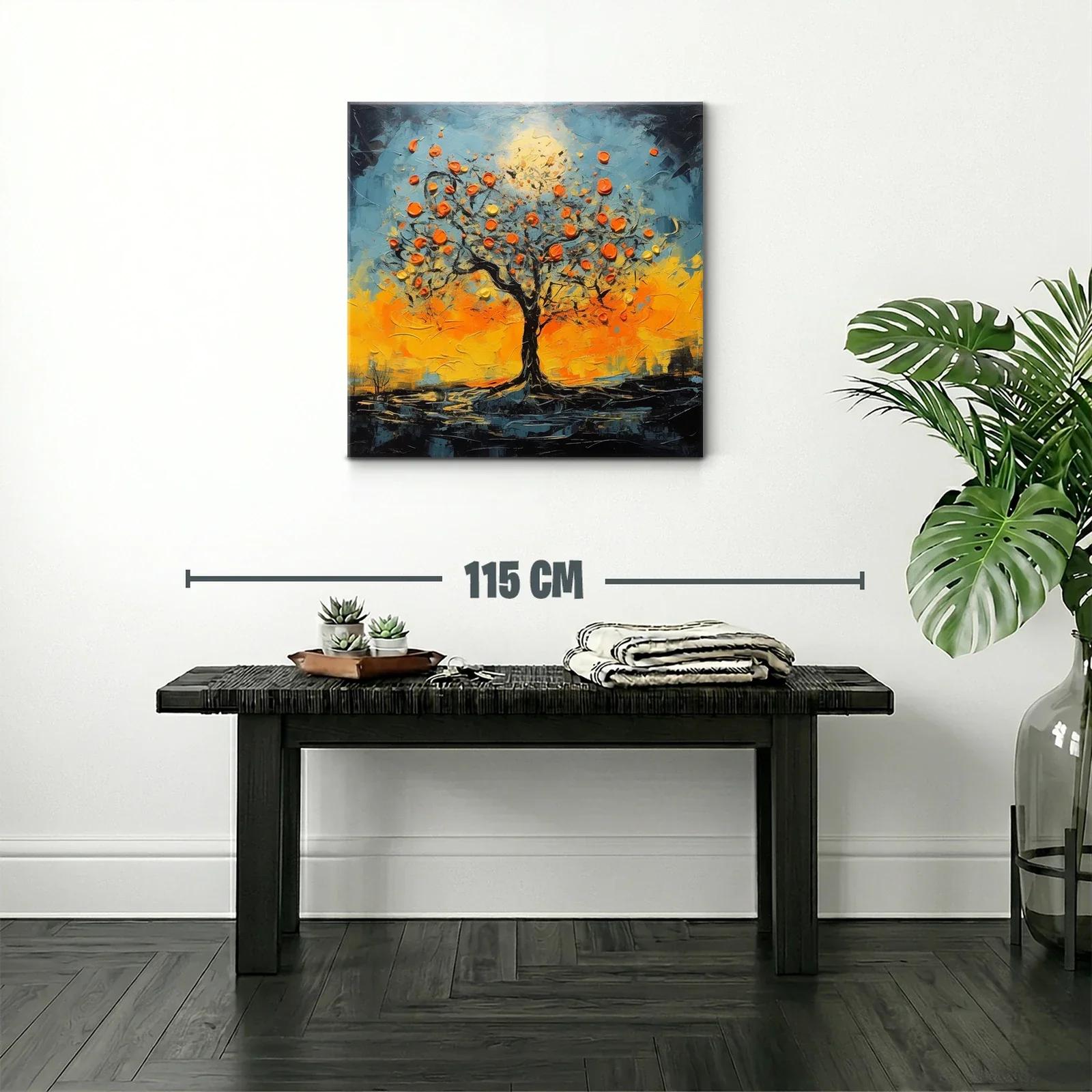Árbol vibrante con frutos en contraste cálido y frío — miniatura 2