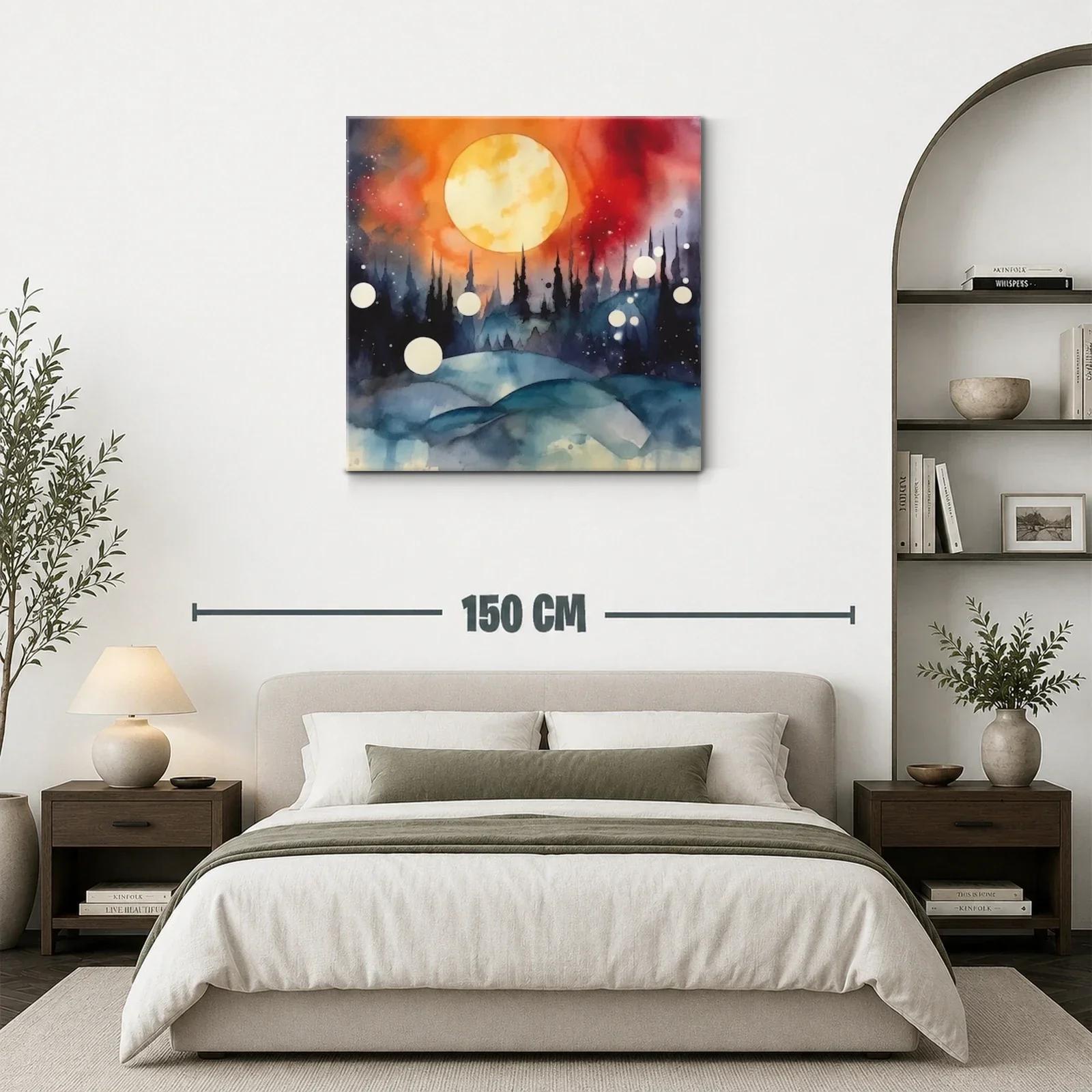 Paisaje onírico con luna llena y cielo intenso — miniatura 3