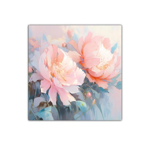 Cuadro decorativo con delicadas flores en tonos pastel