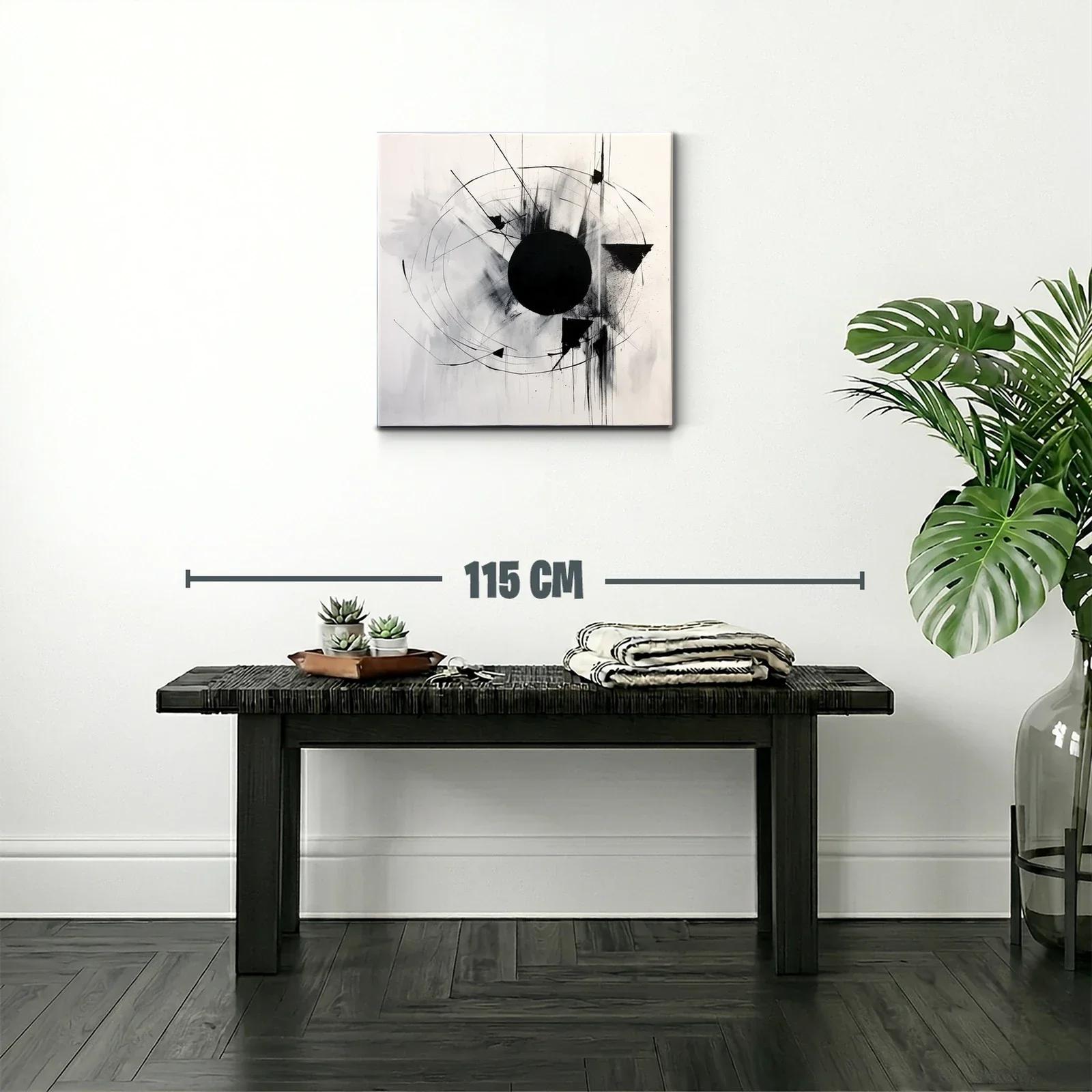 Composición geométrica en blanco y negro con círculo central — miniatura 2