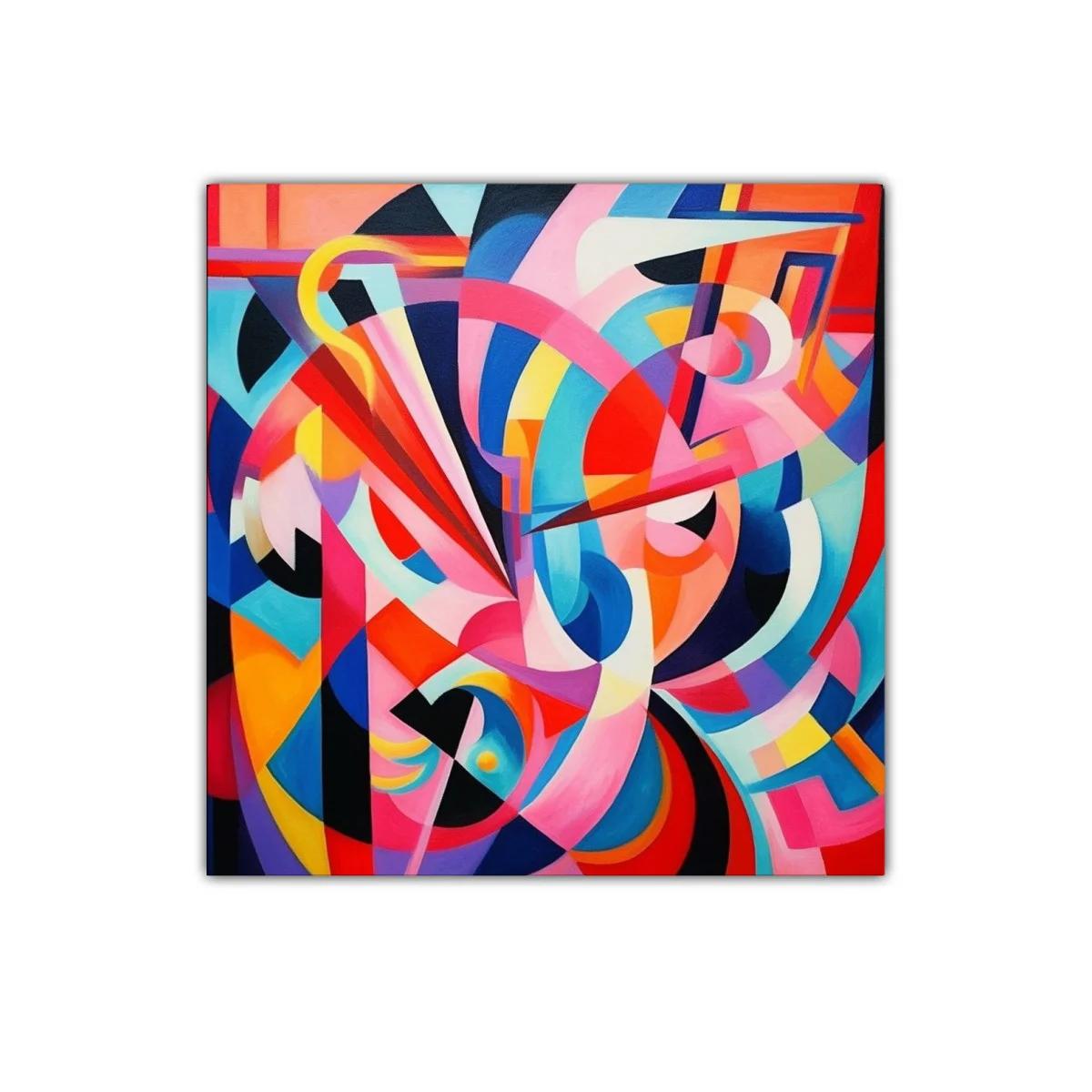 Cuadro abstracto con vibrantes formas geométricas coloridas — imagen principal