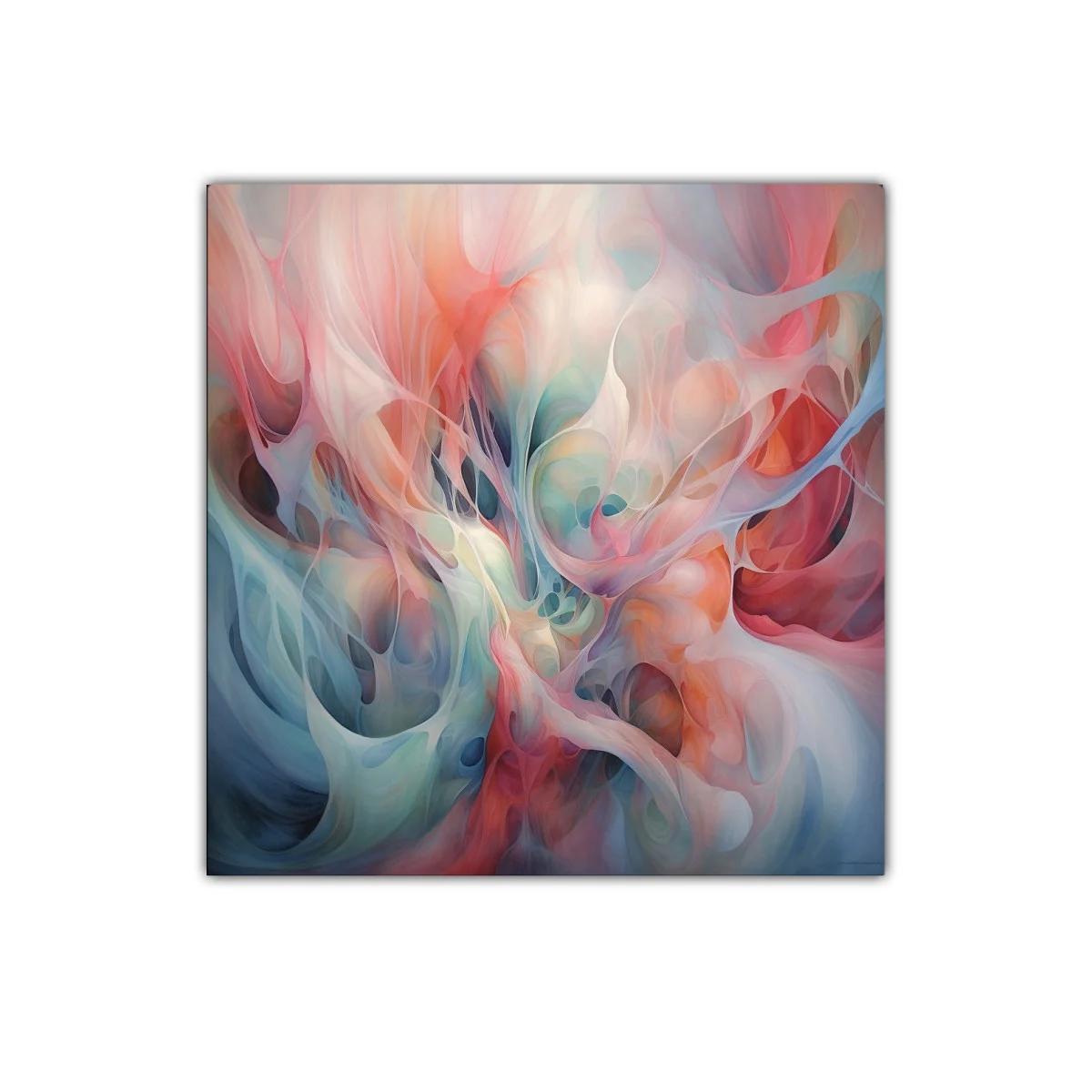 Cuadro decorativo con formas abstractas en tonos suaves