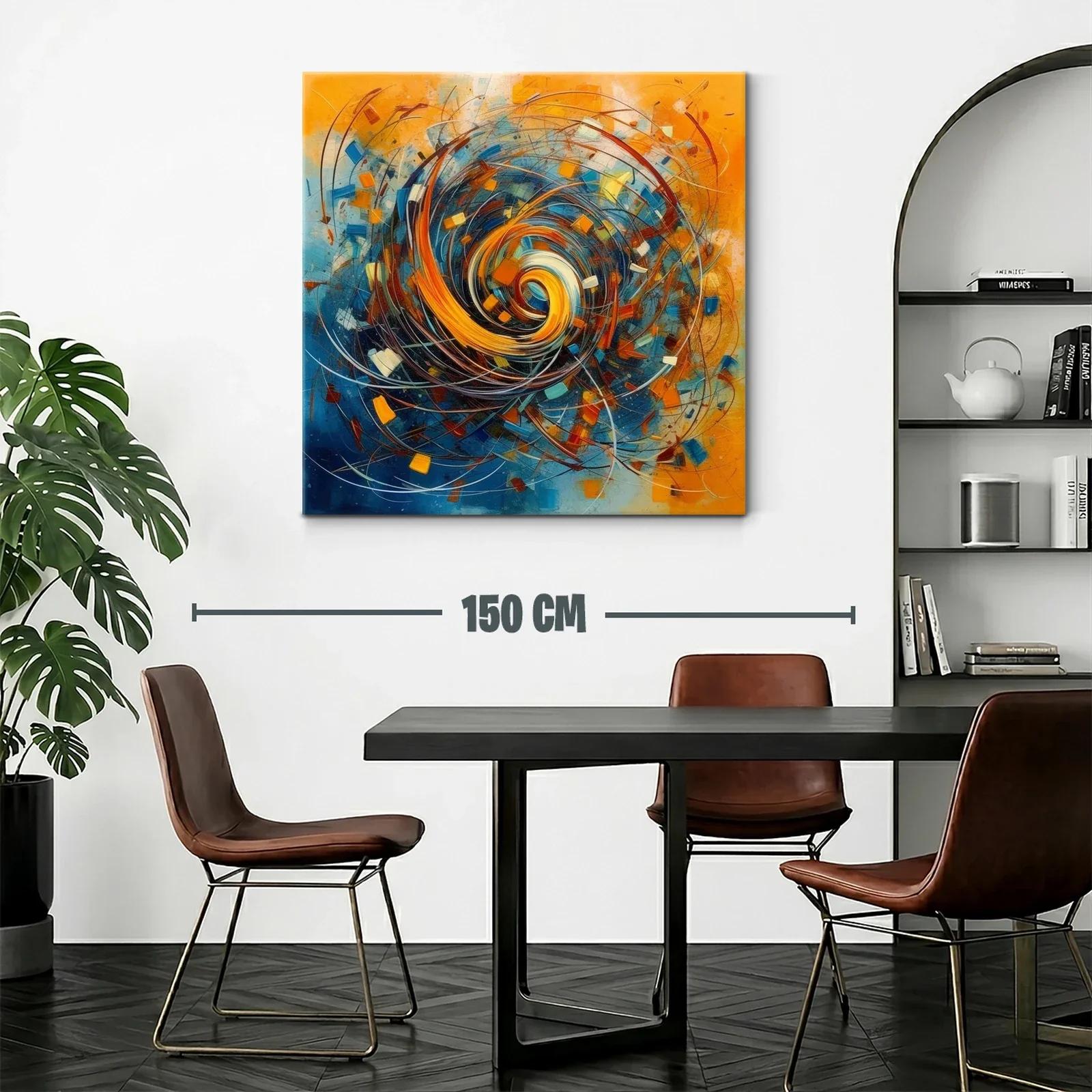 Composición dinámica con espiral de tonos cálidos y fríos — miniatura 2