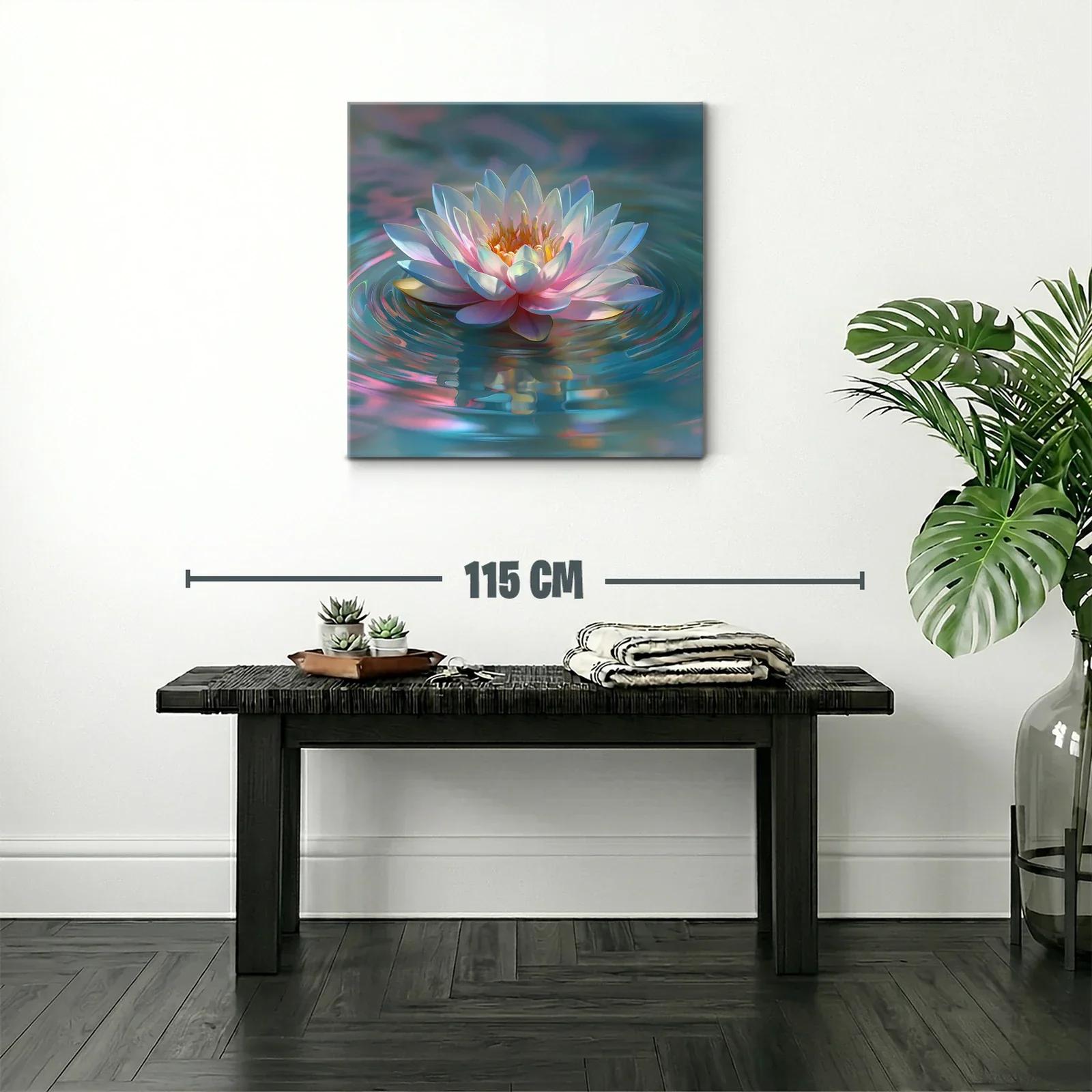 Flor de loto en aguas con reflejos iridiscentes — miniatura 2