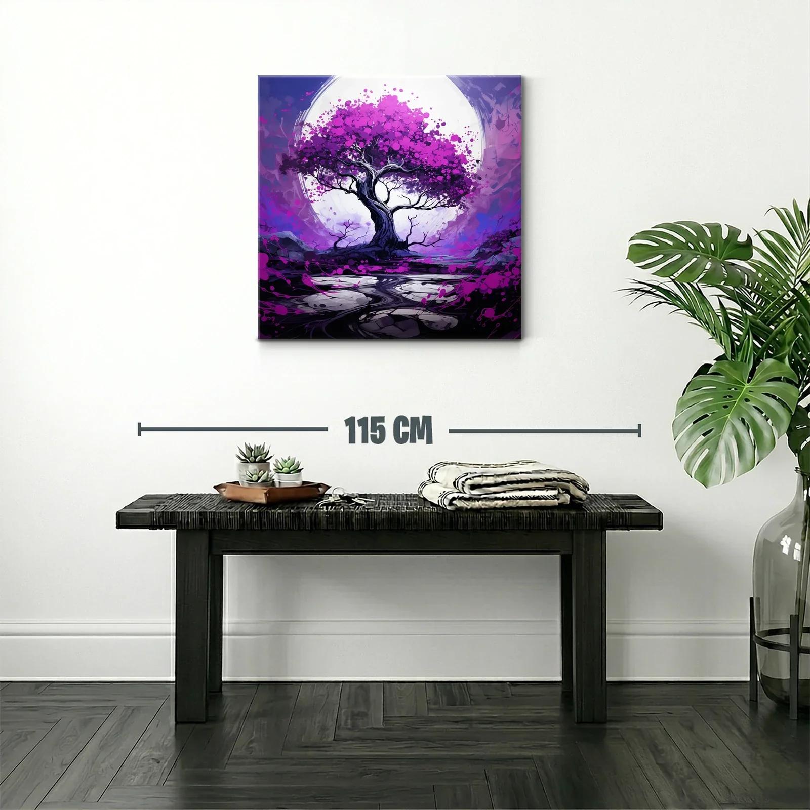 Árbol mágico con vibrantes tonos violetas y fucsias — miniatura 2