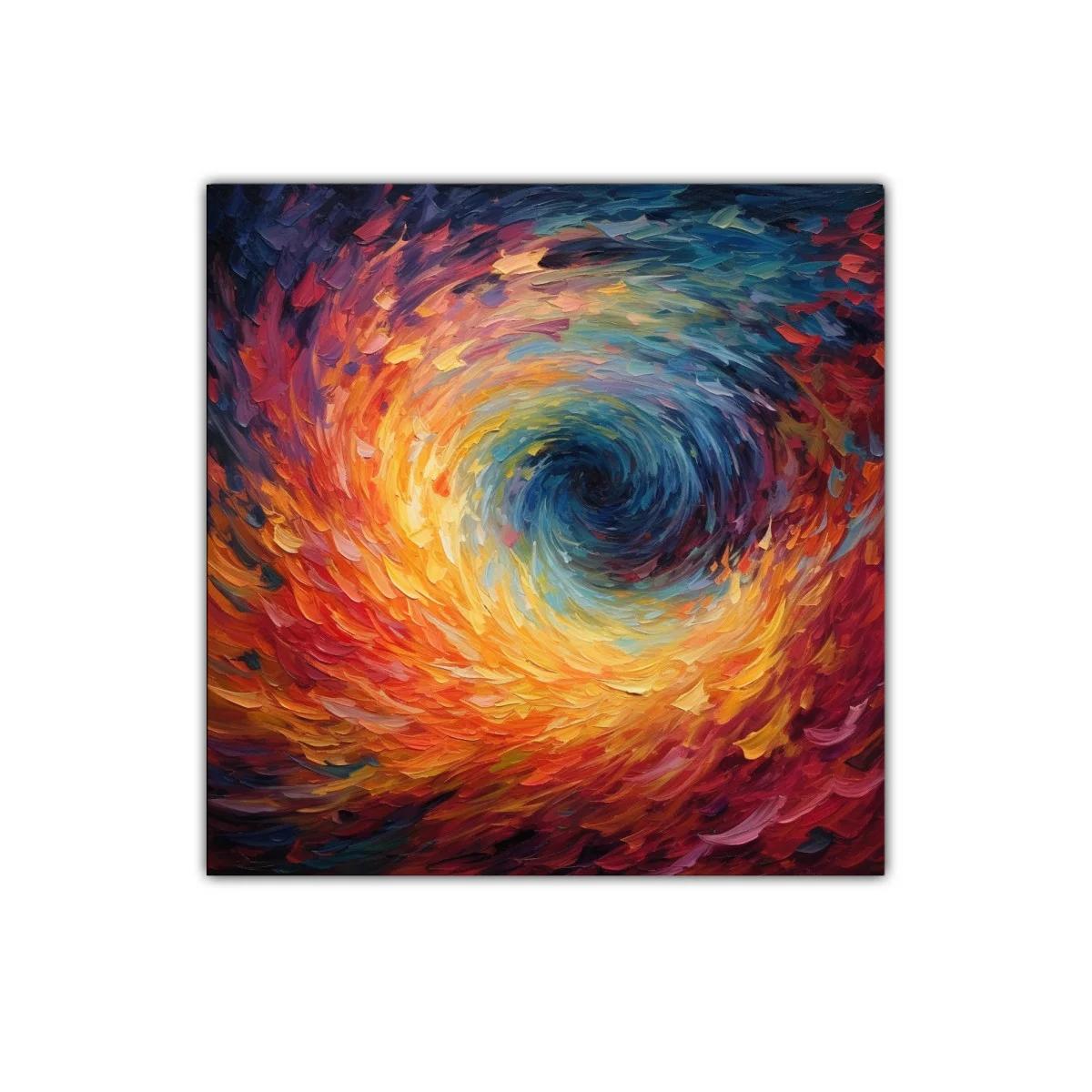 Cuadro decorativo abstracto con remolino de colores vibrantes
