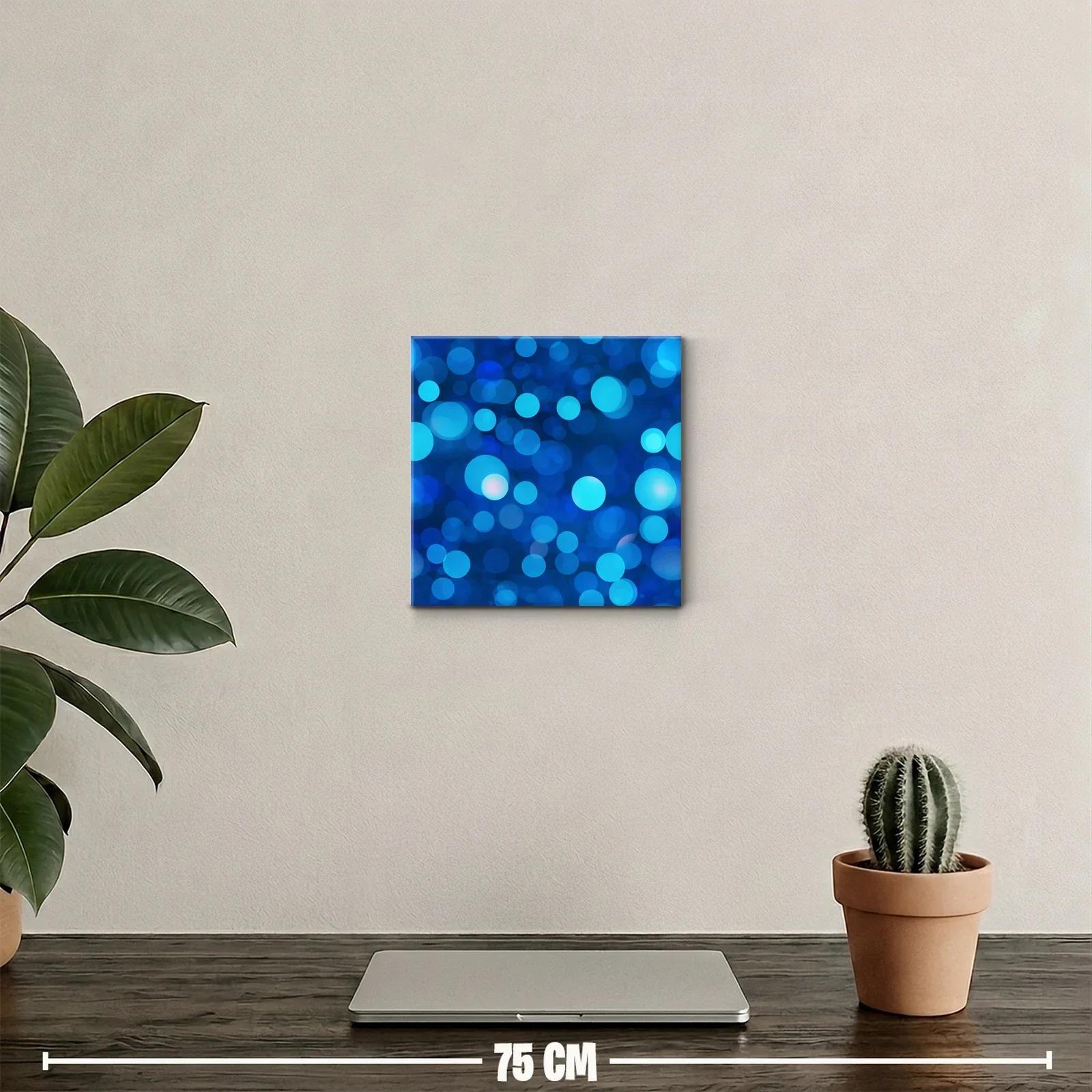 Cuadro abstracto con círculos azules en distintas tonalidades — miniatura 2