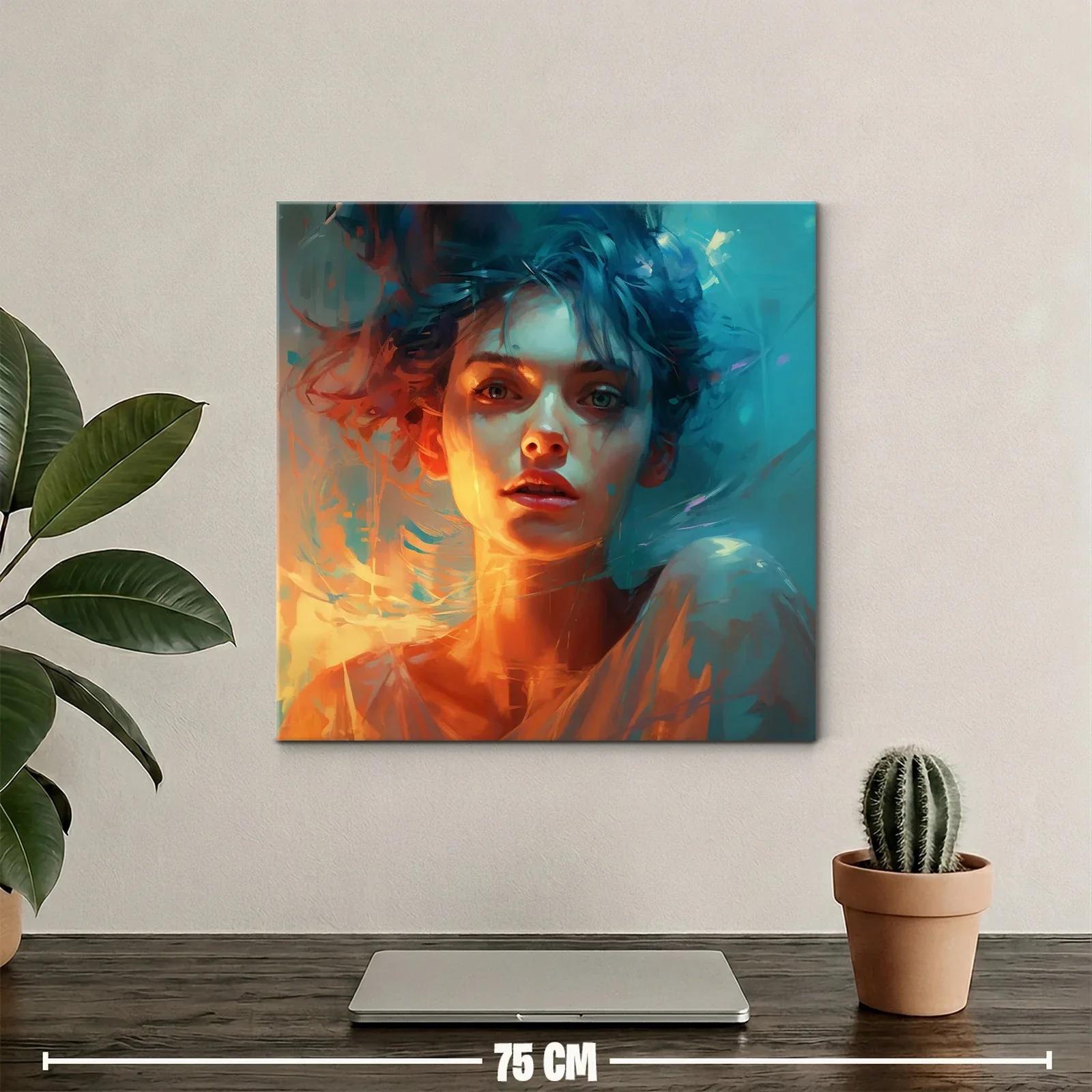 Retrato vibrante de mujer con luz cálida y fría — miniatura 2