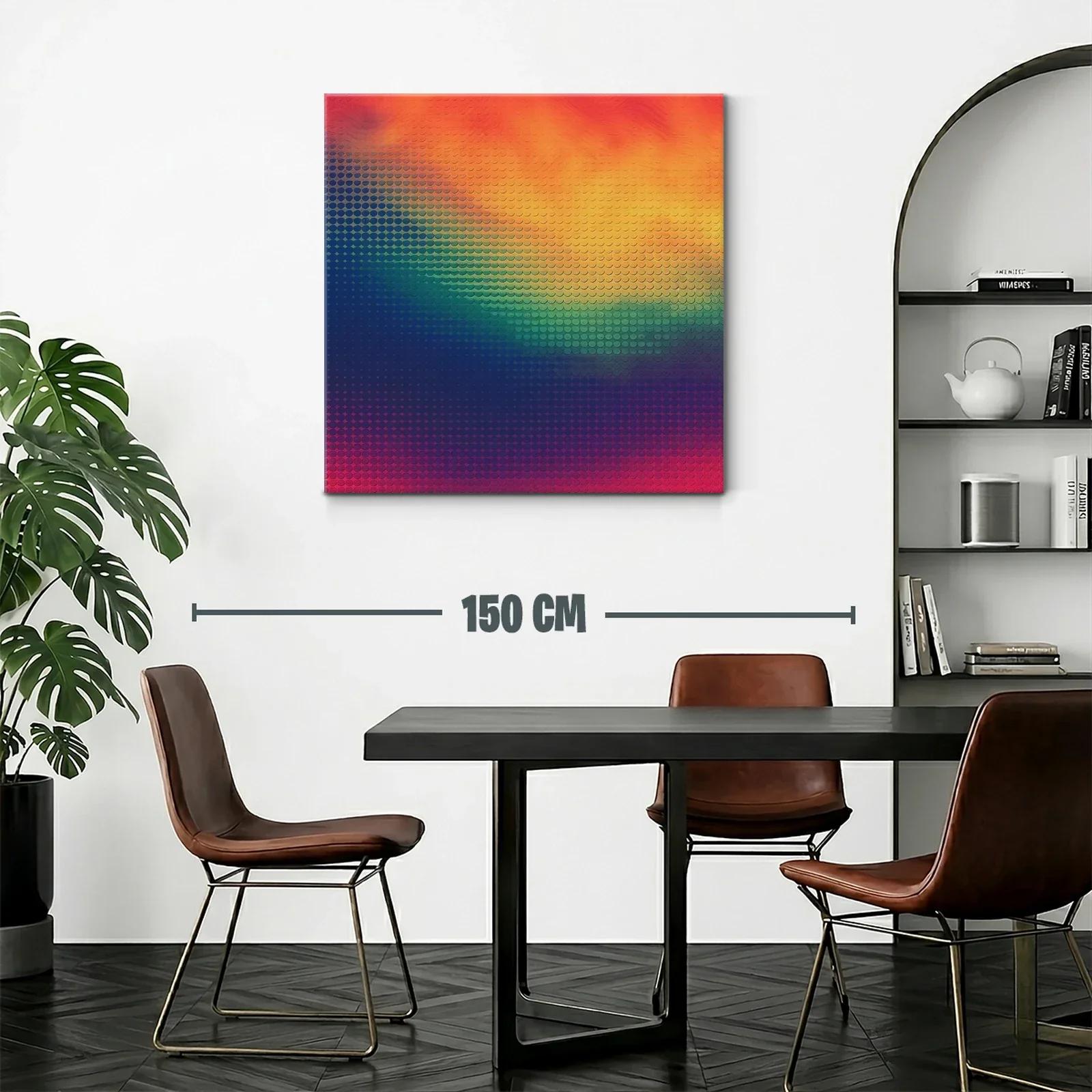 Cuadro abstracto moderno con patrones degradados y vibrantes — miniatura 2