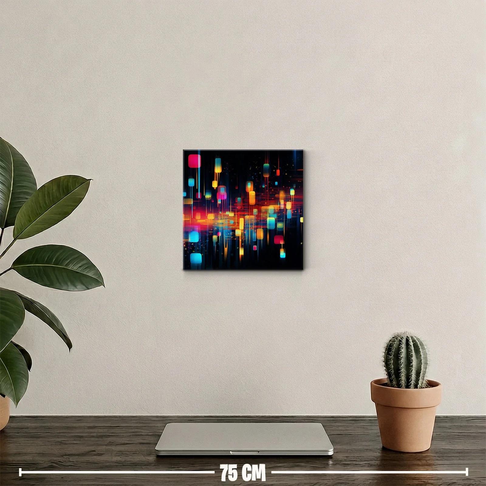 Composición abstracta luminosa en tonos cálidos y fríos — miniatura 2