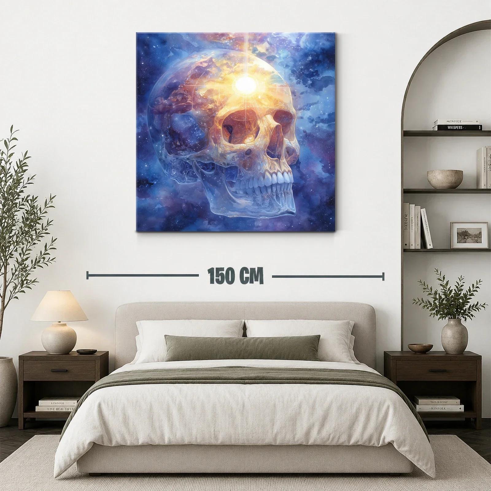 Calavera luminosa en universo cósmico vibrante — miniatura 3