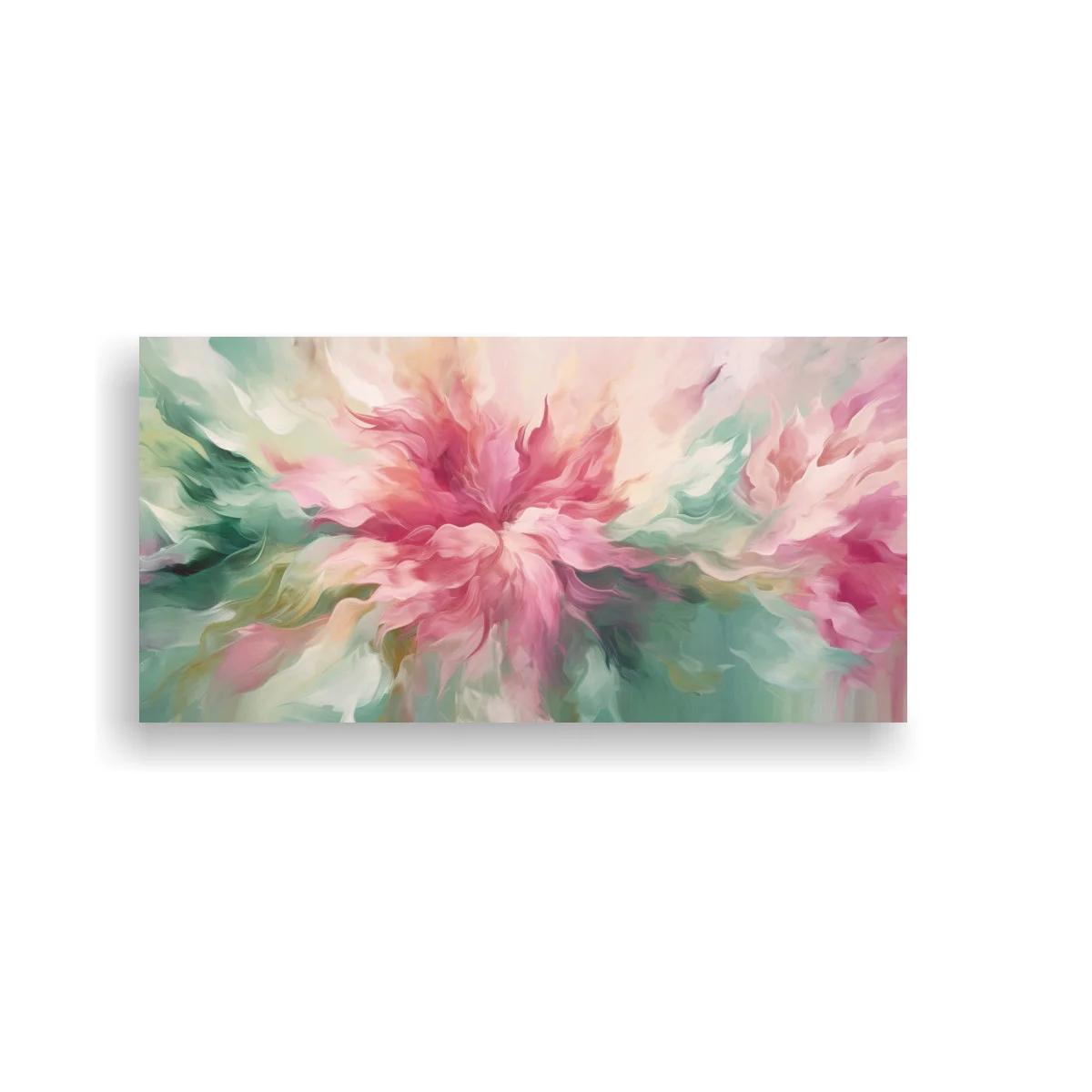 Cuadro flor rosa con pinceladas suaves y fondo claro