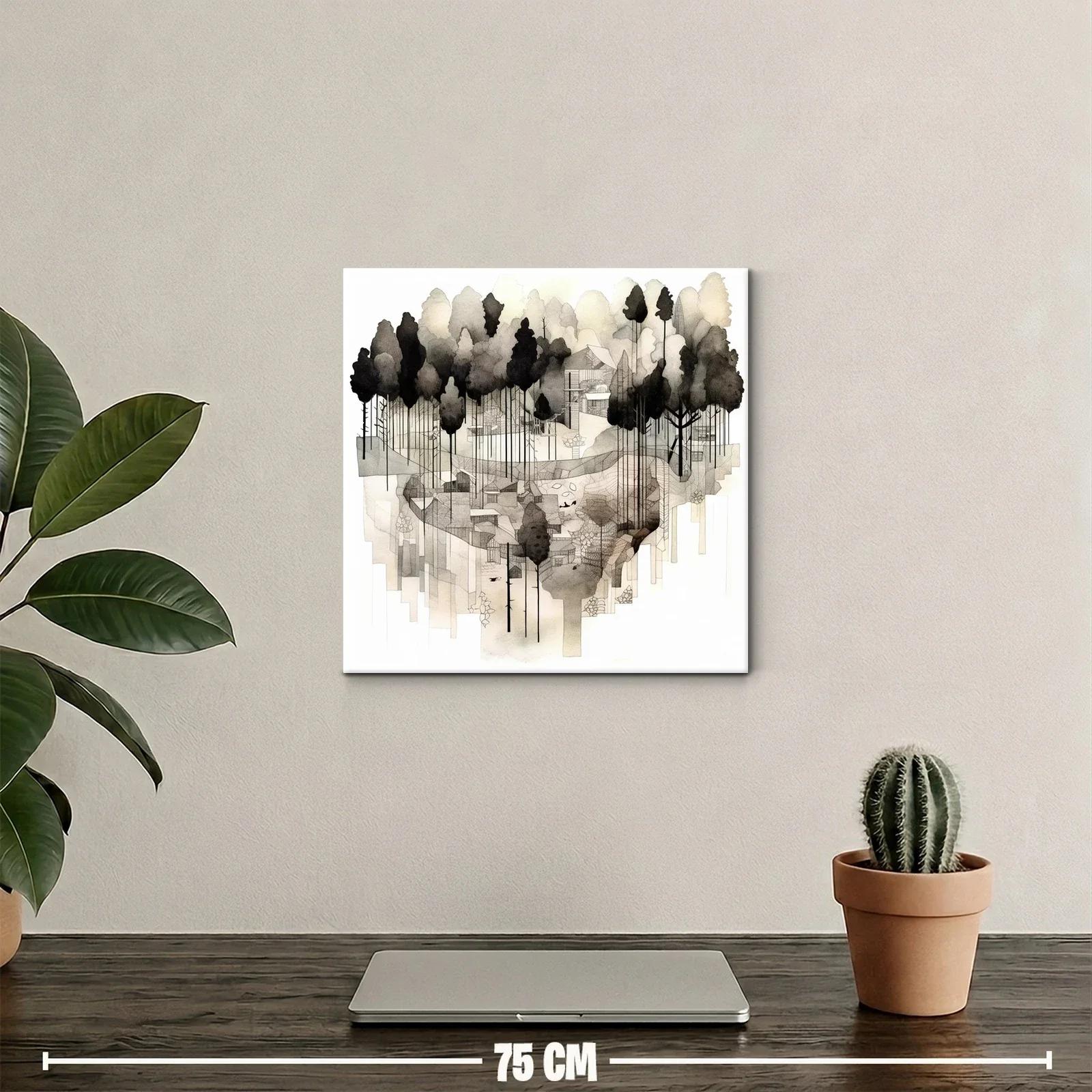 Bosque abstracto en tonos neutros y siluetas delicadas — miniatura 2