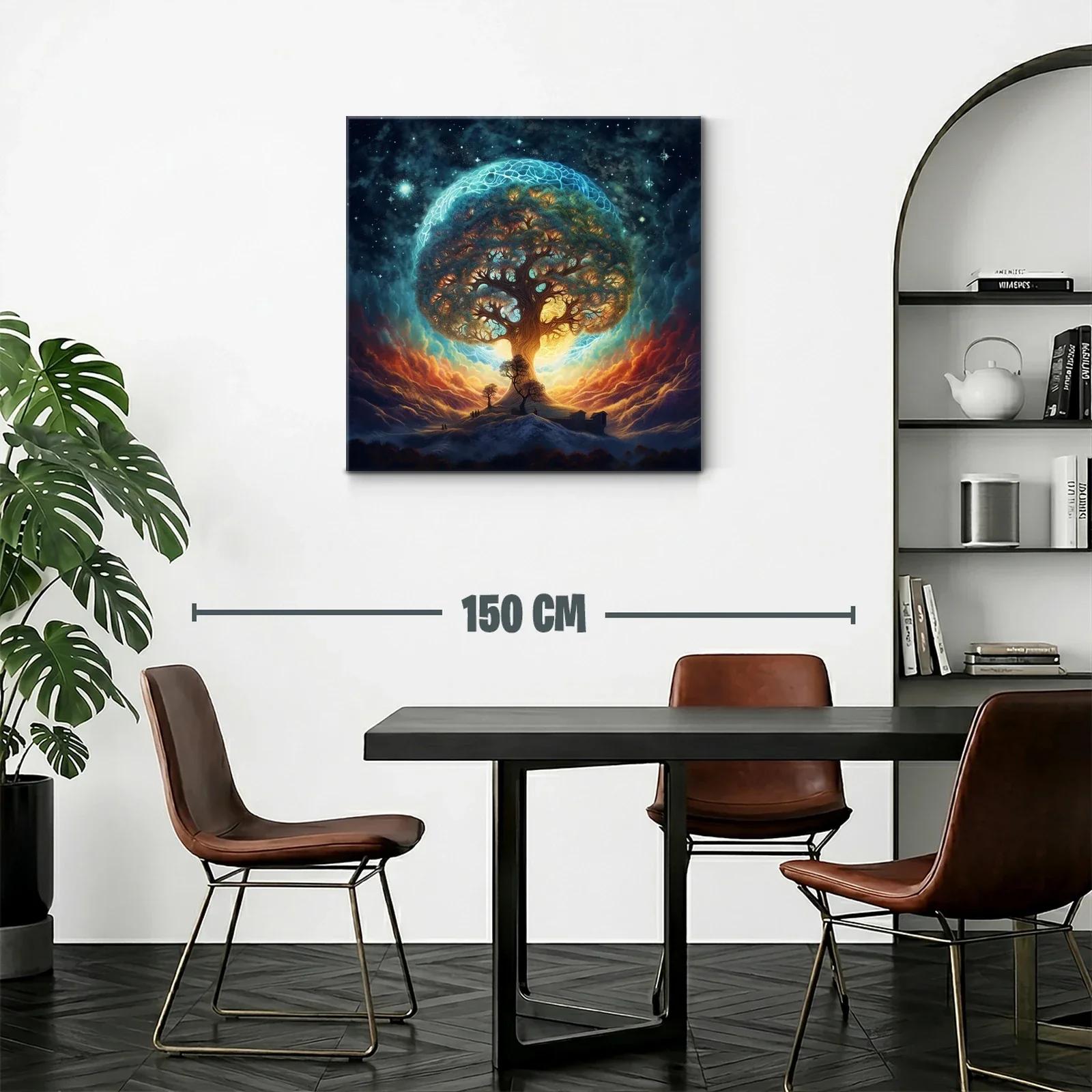 Árbol de la vida iluminado en cielo estrellado místico — miniatura 2