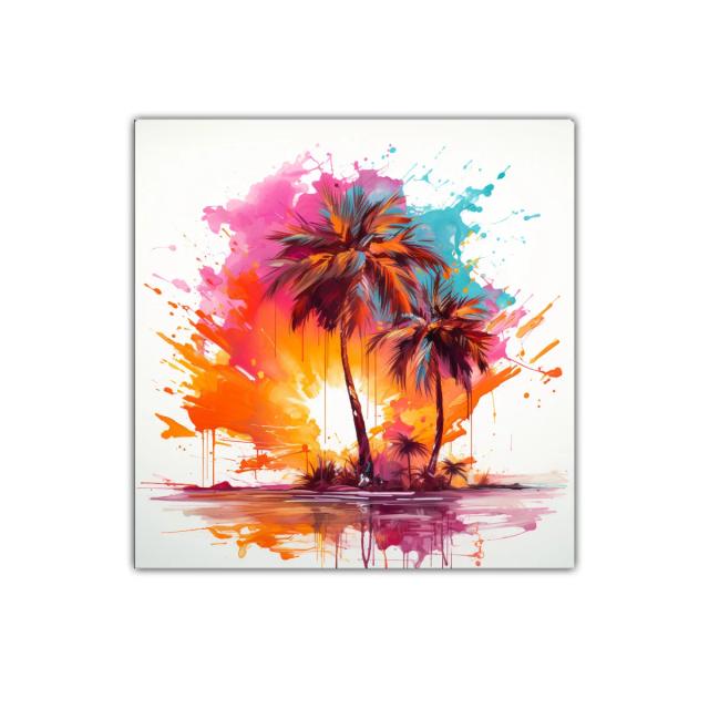 Palmeras exóticas con vibrante explosión de color