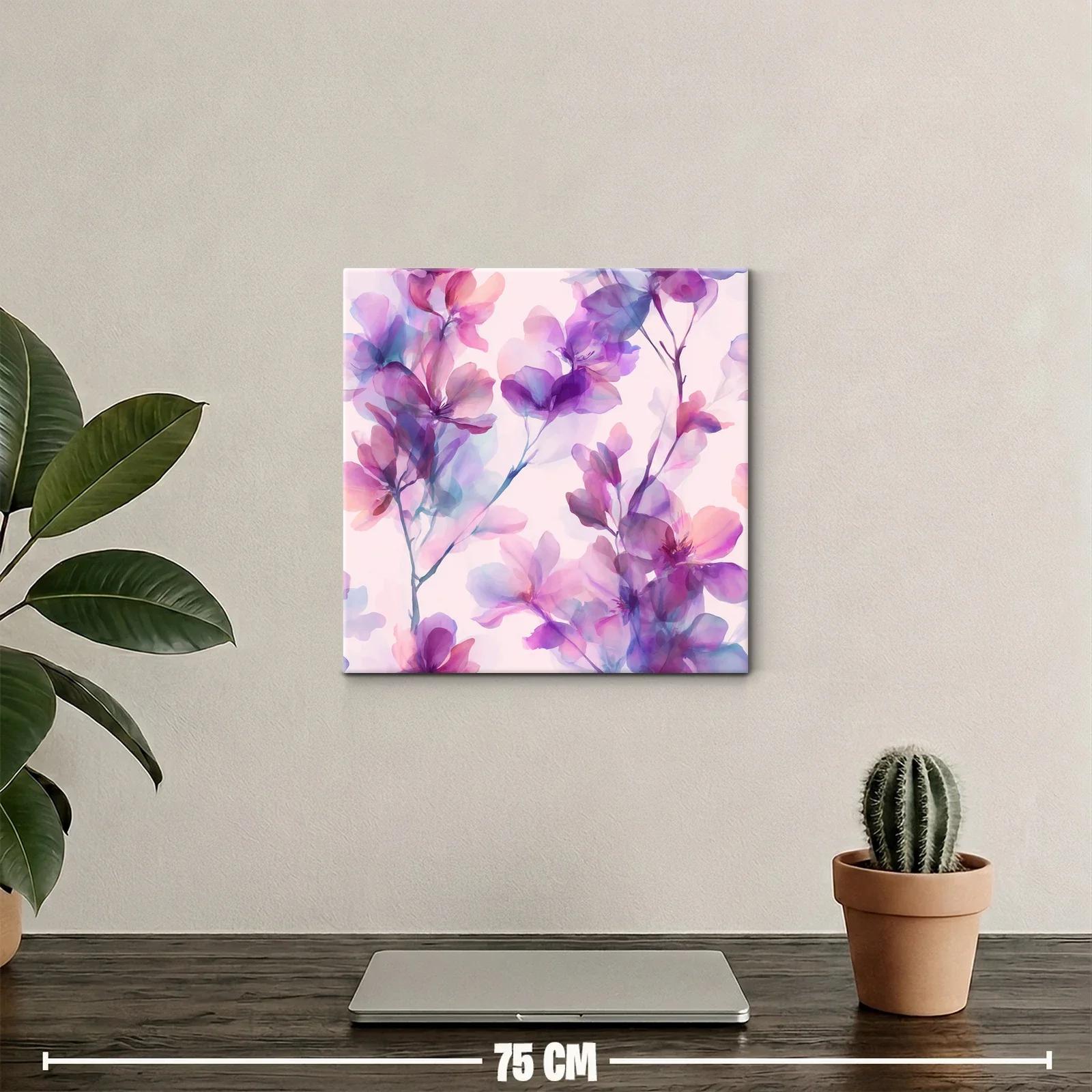 Cuadro floral en tonos violetas y rosas delicados — miniatura 2