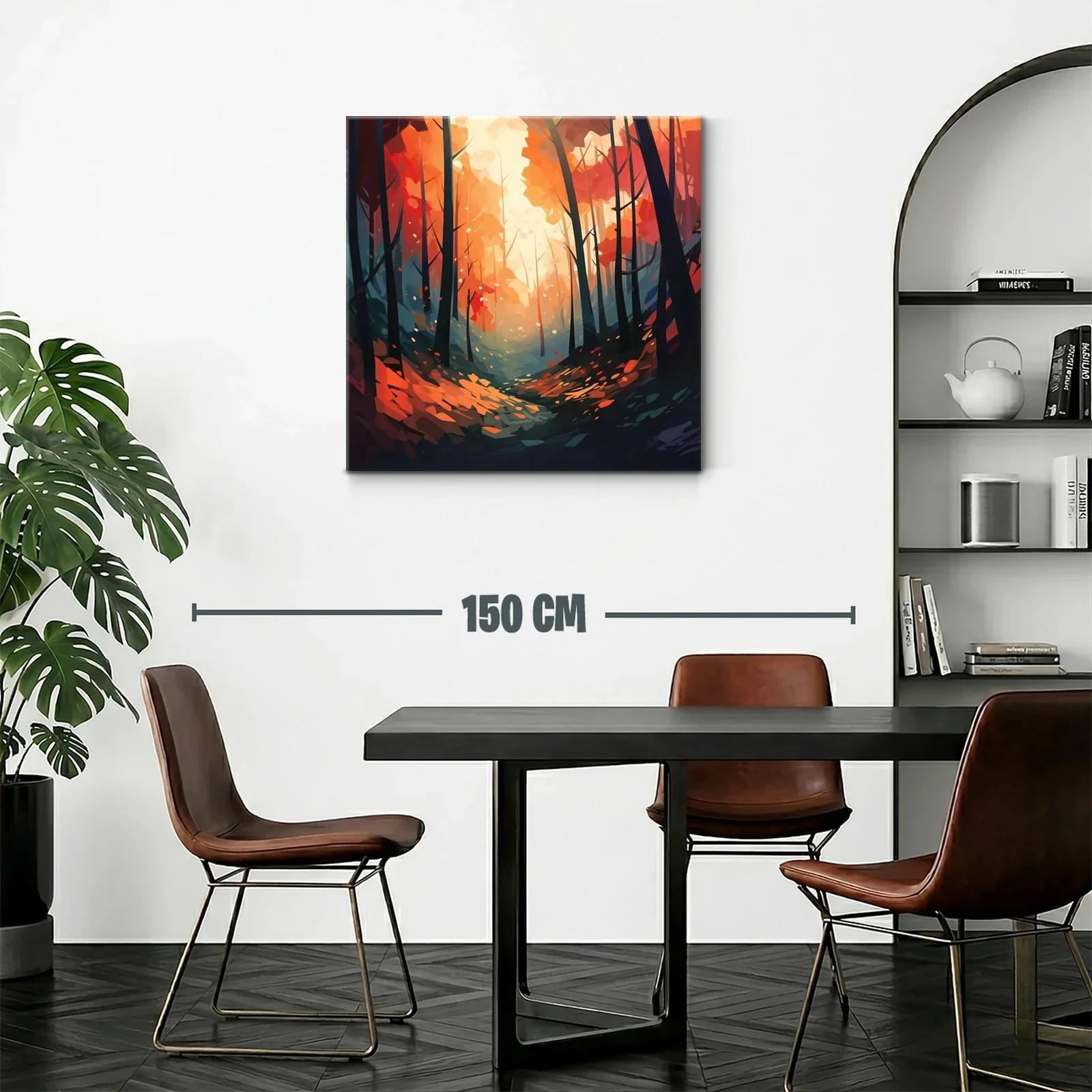 Bosque otoñal con luz cálida y tonos vibrantes — miniatura 2