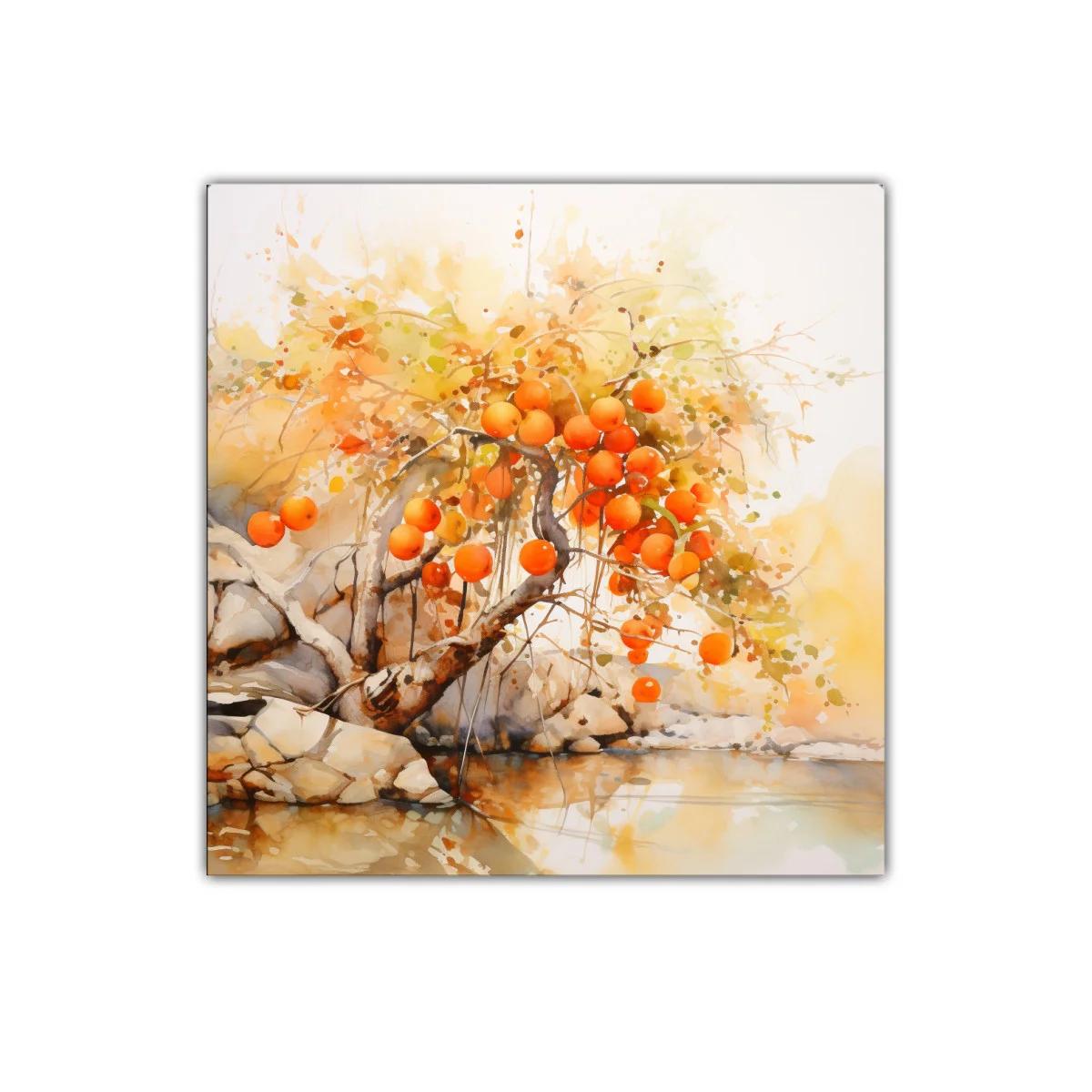 Cuadro decorativo frutos otoñales junto al río sereno — imagen principal