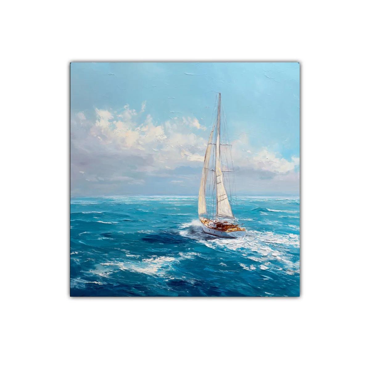 Velero navegando en mar abierto bajo cielo despejado — miniatura 1