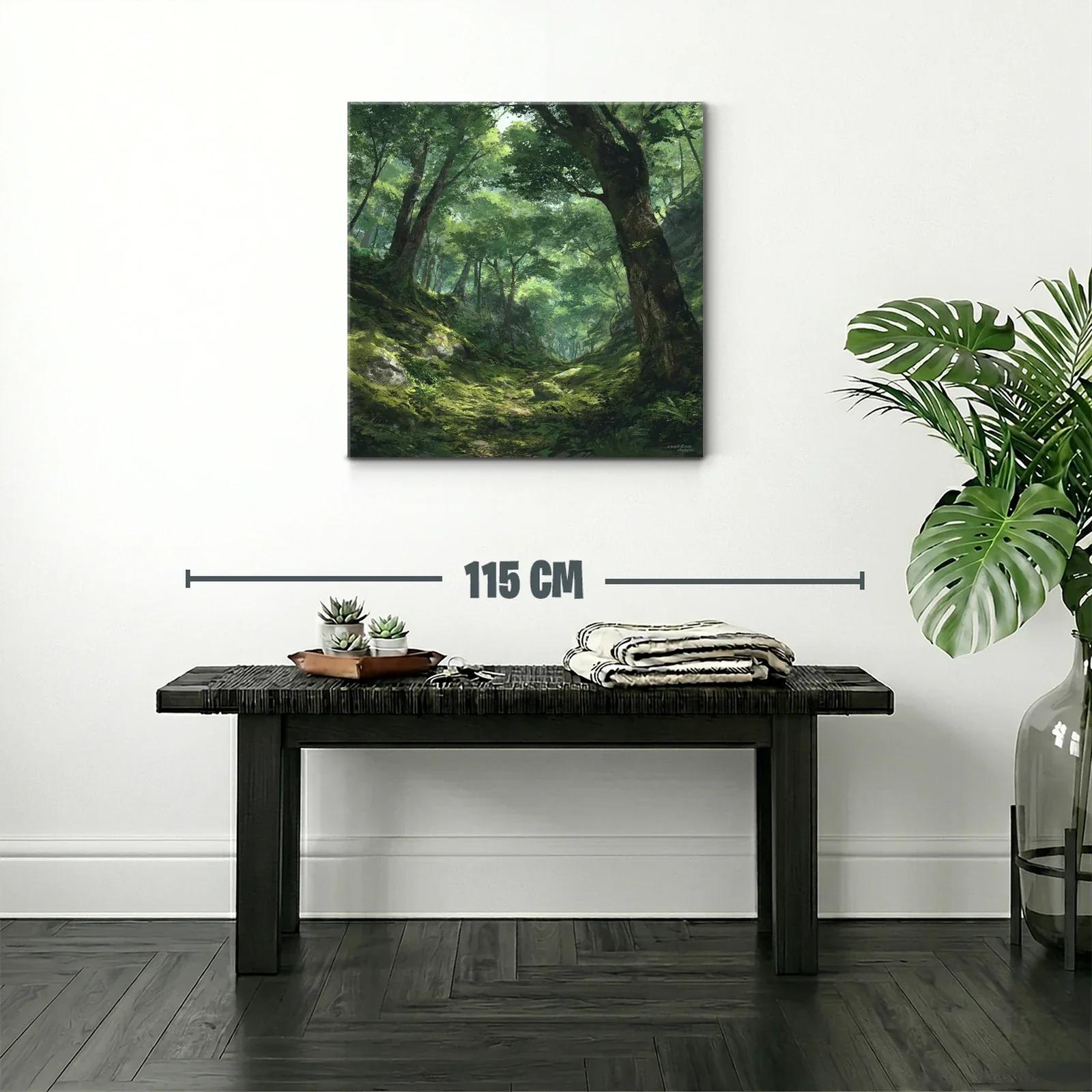 Bosque frondoso con luz natural y verdes intensos — miniatura 2