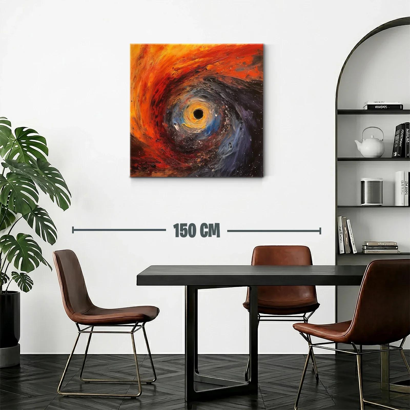 Cuadro abstracto de remolino cósmico en tonos intensos — miniatura 2