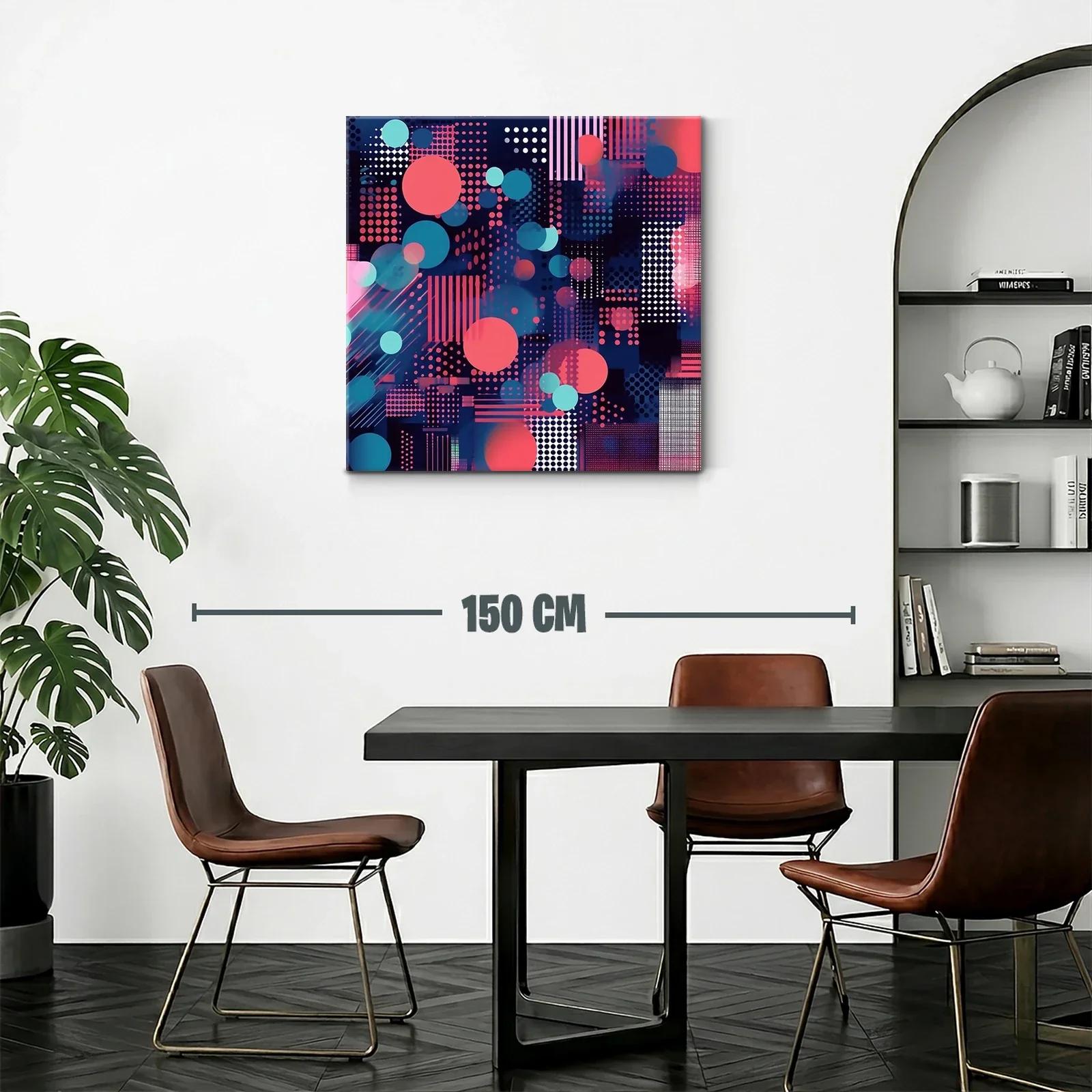 Composición abstracta con círculos y puntos en tonos vibrantes — miniatura 2