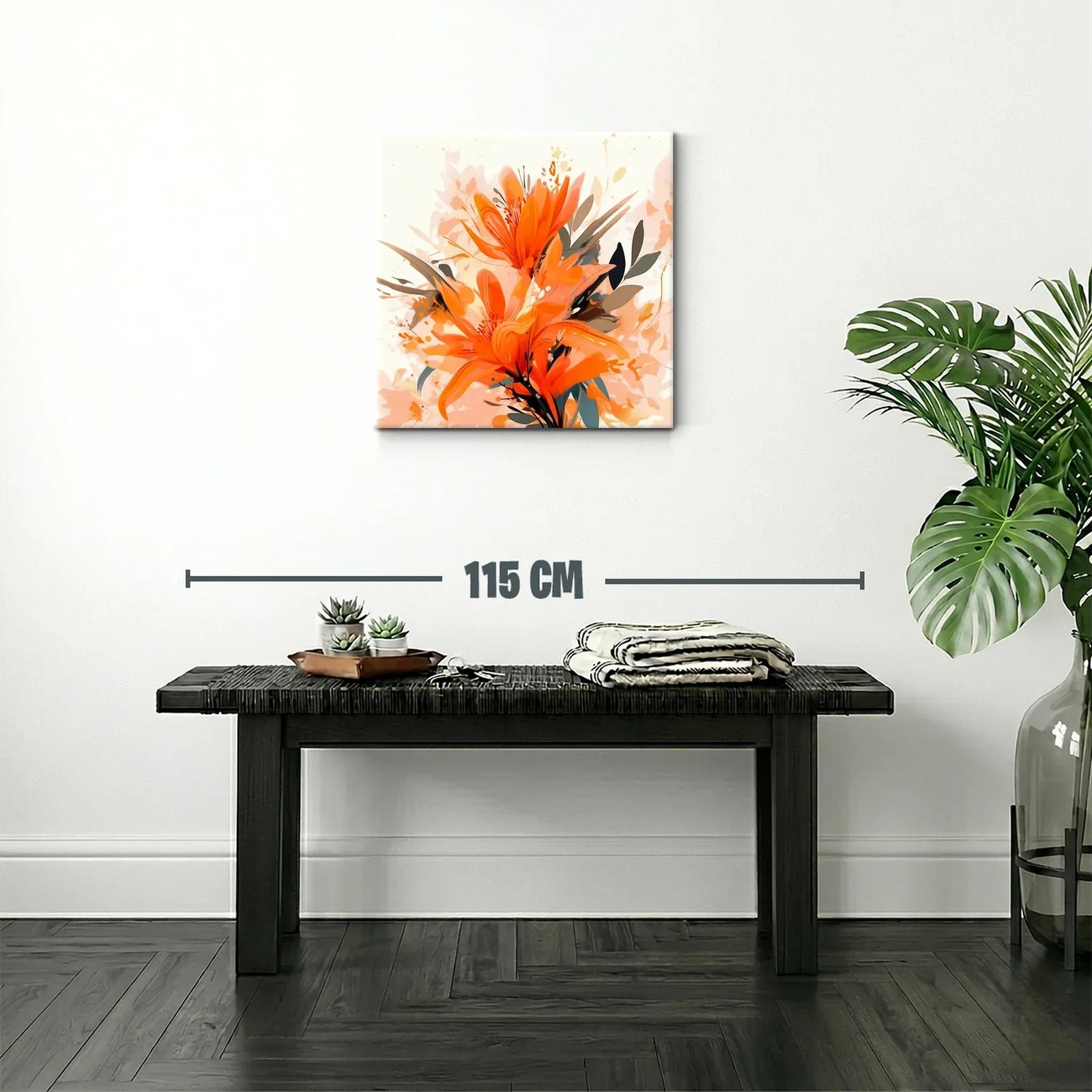 Composición floral vibrante en tonos naranja y tierra — miniatura 2