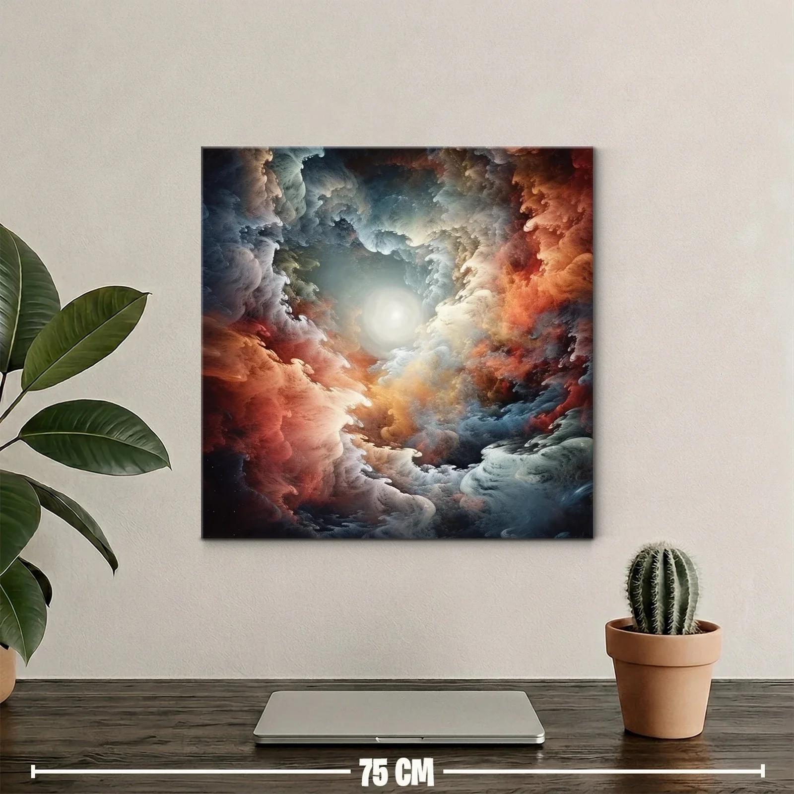 Cuadro abstracto con efecto de nube y luz central — miniatura 2