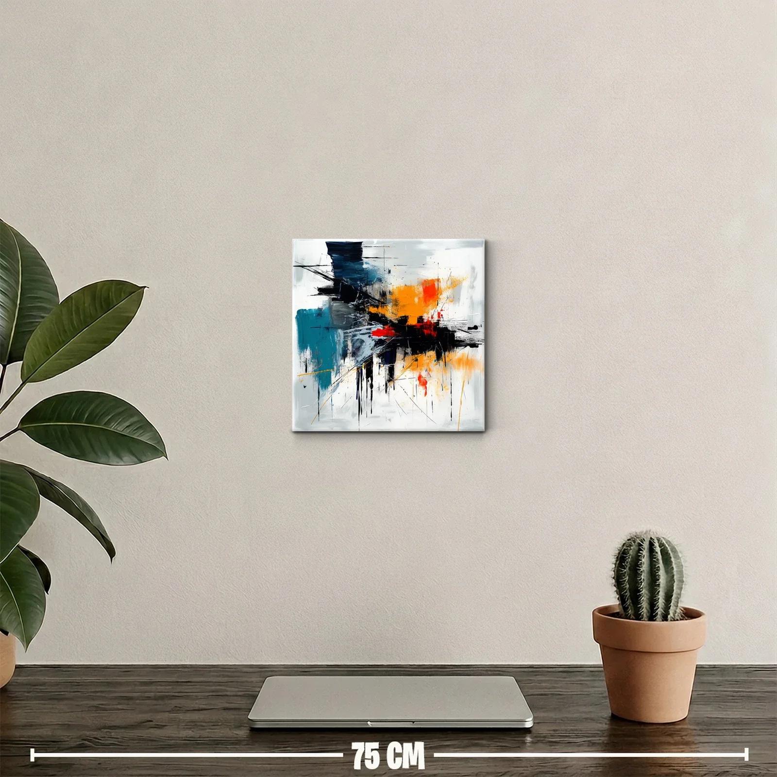 Cuadro abstracto con colores intensos y trazos dinámicos — miniatura 2