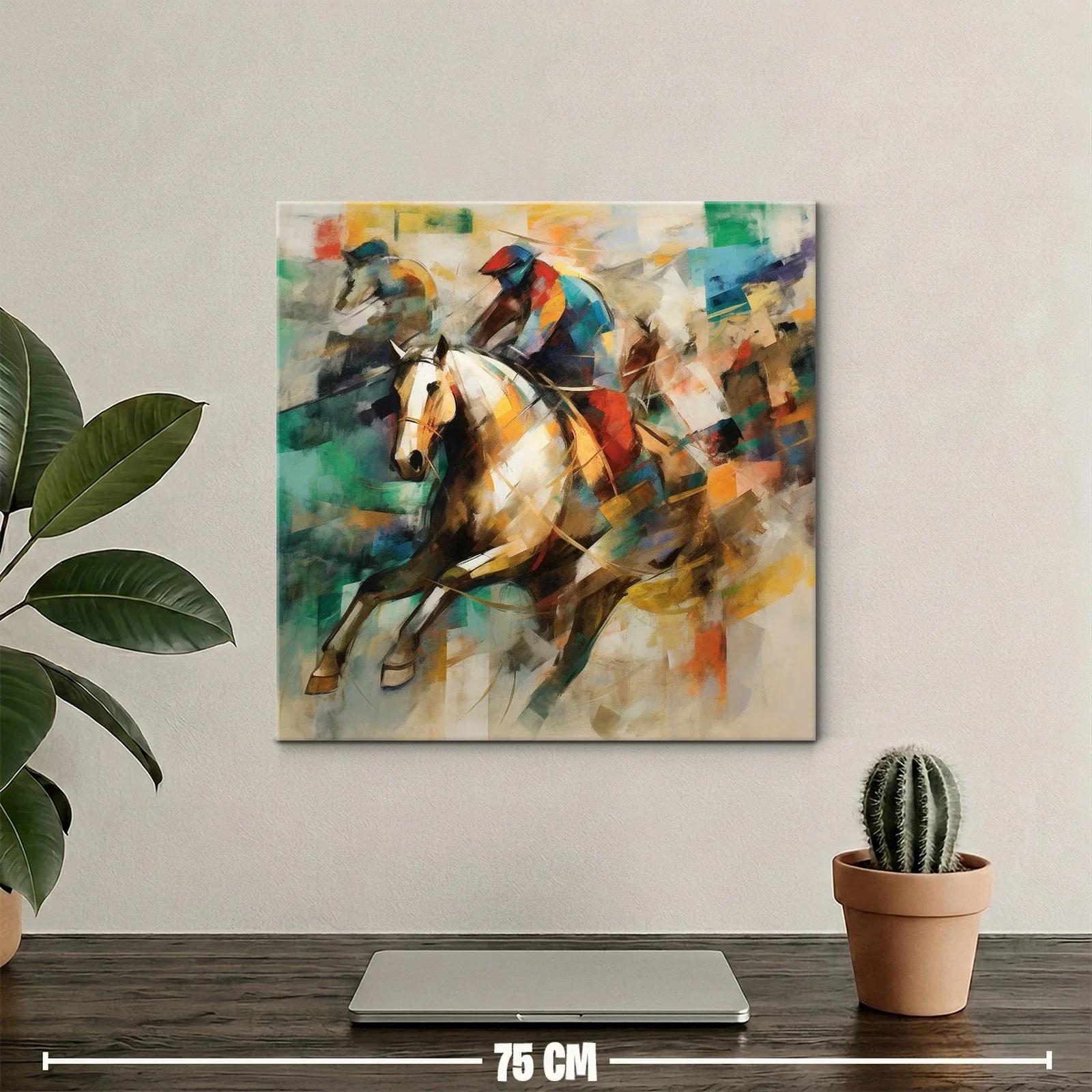 Carrera de caballos llena de energía y movimiento vibrante — miniatura 2