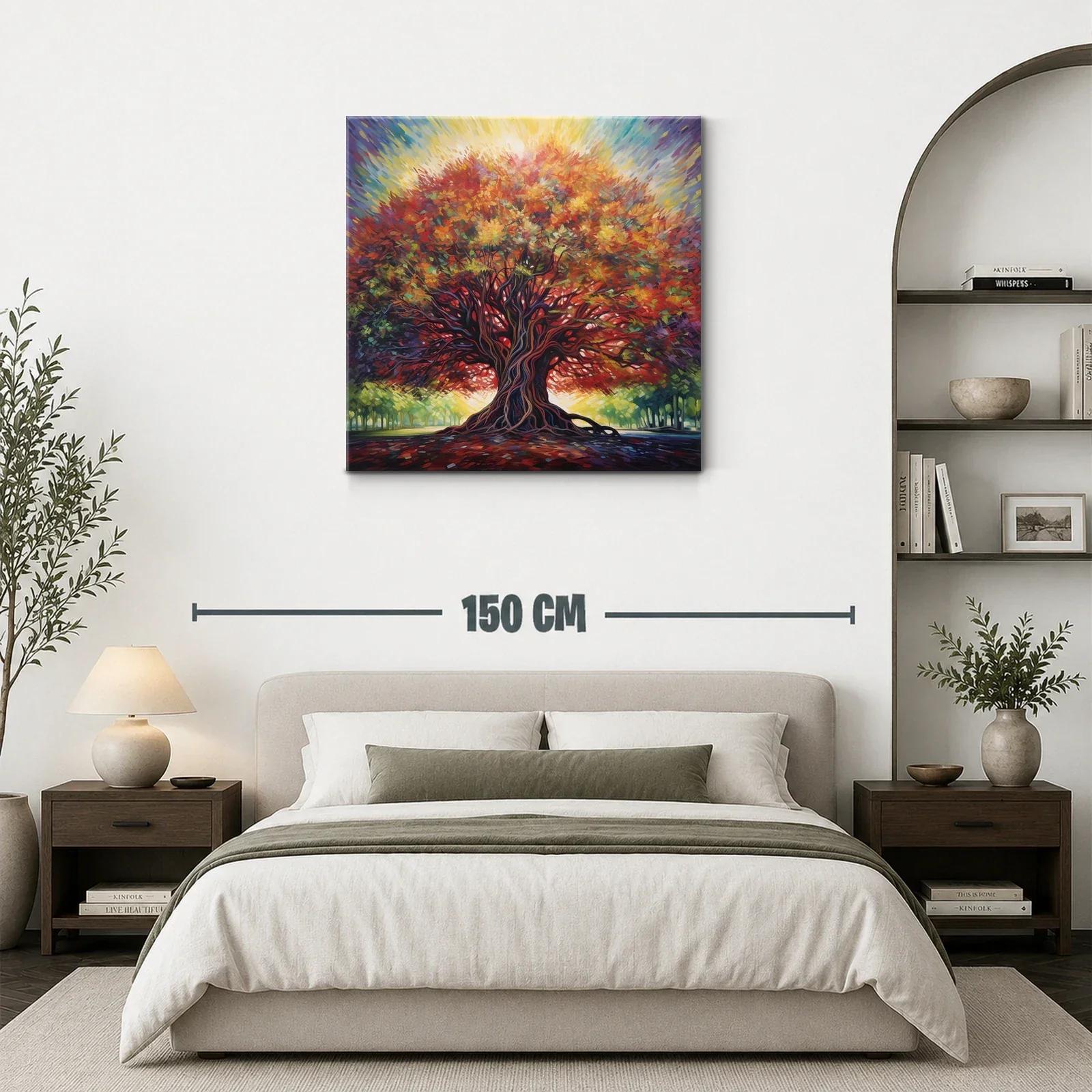 Árbol vibrante con follaje en llamas y luz radiante — miniatura 3