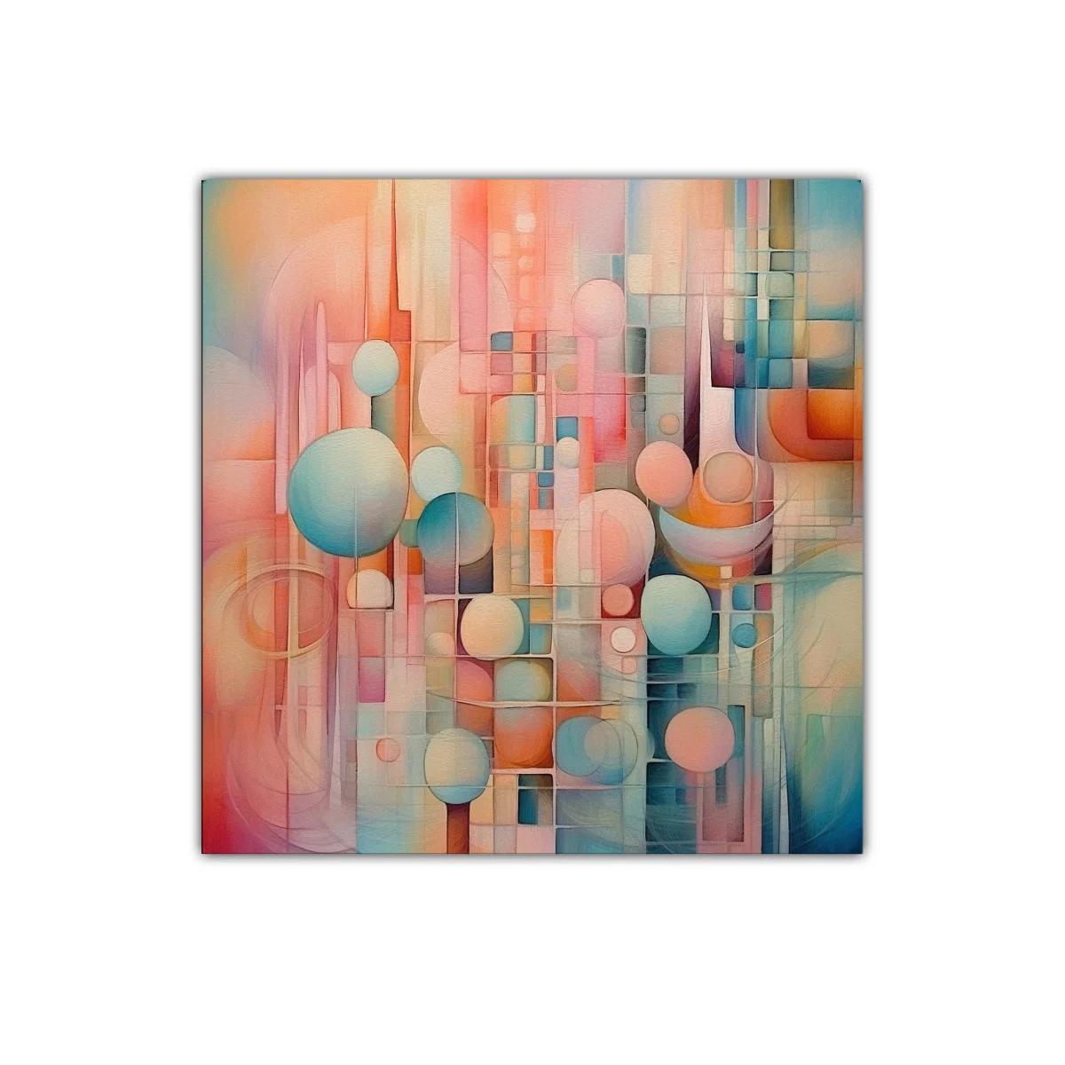 Composición abstracta con formas geométricas y tonos suaves