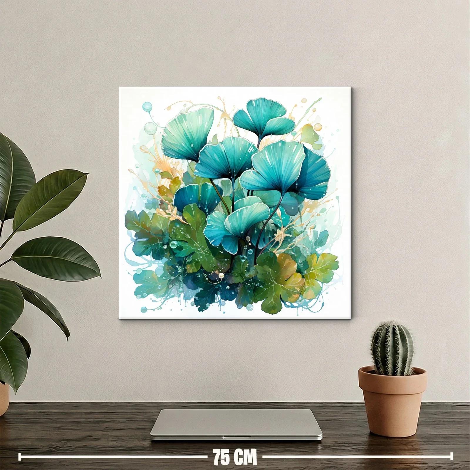 Delicada composición floral en tonos azules y verdes — miniatura 2