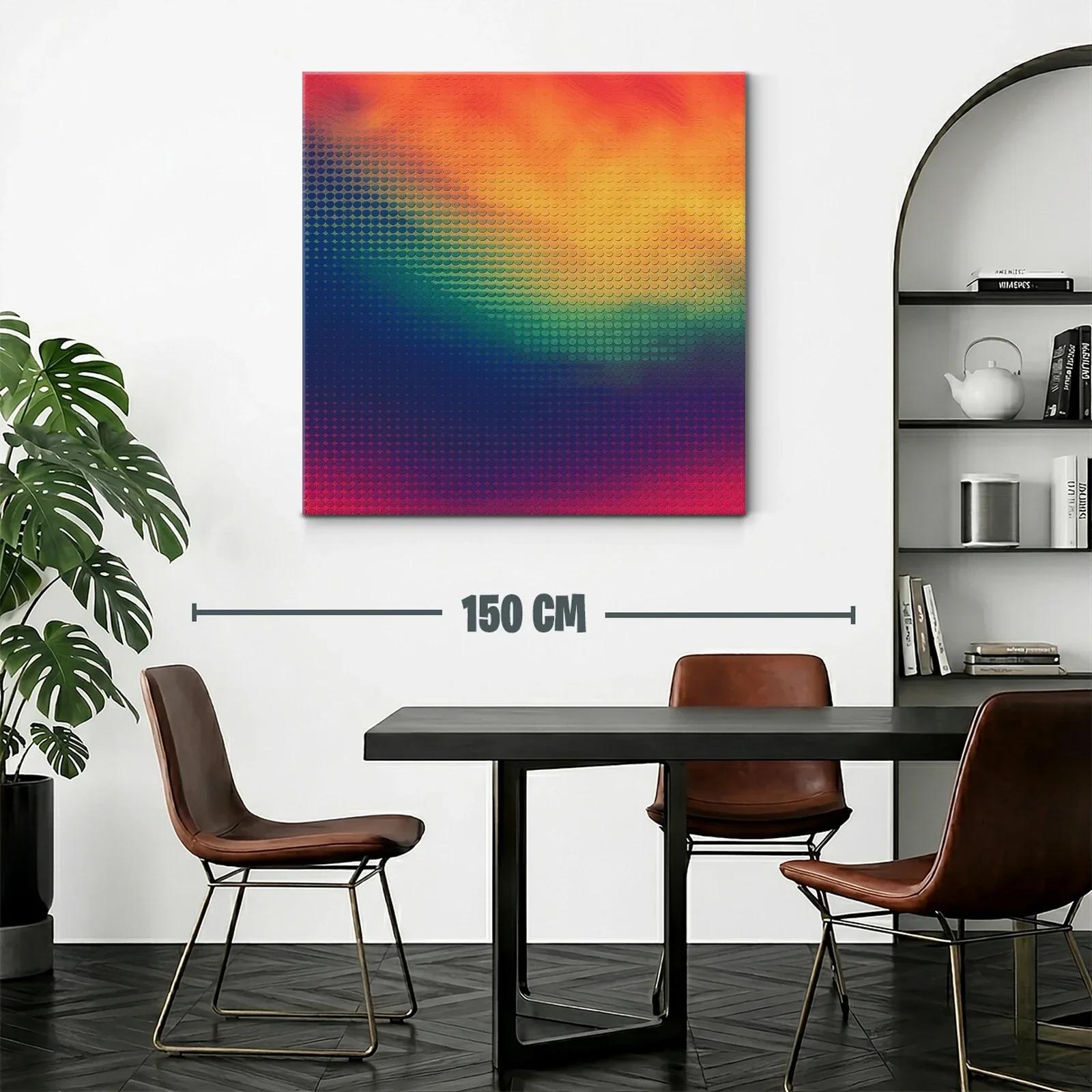 Cuadro abstracto moderno con patrones degradados y vibrantes — miniatura 2