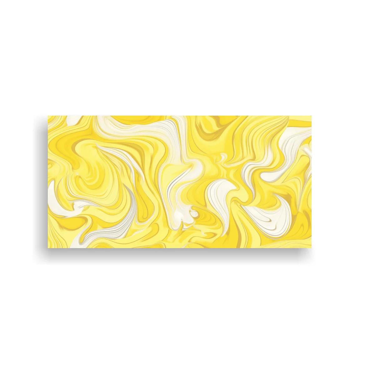 Cuadro remolinos abstractos amarillos con ondas marmoleadas