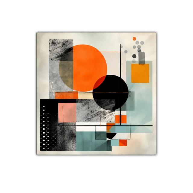 Composición geométrica moderna en tonos cálidos y neutros