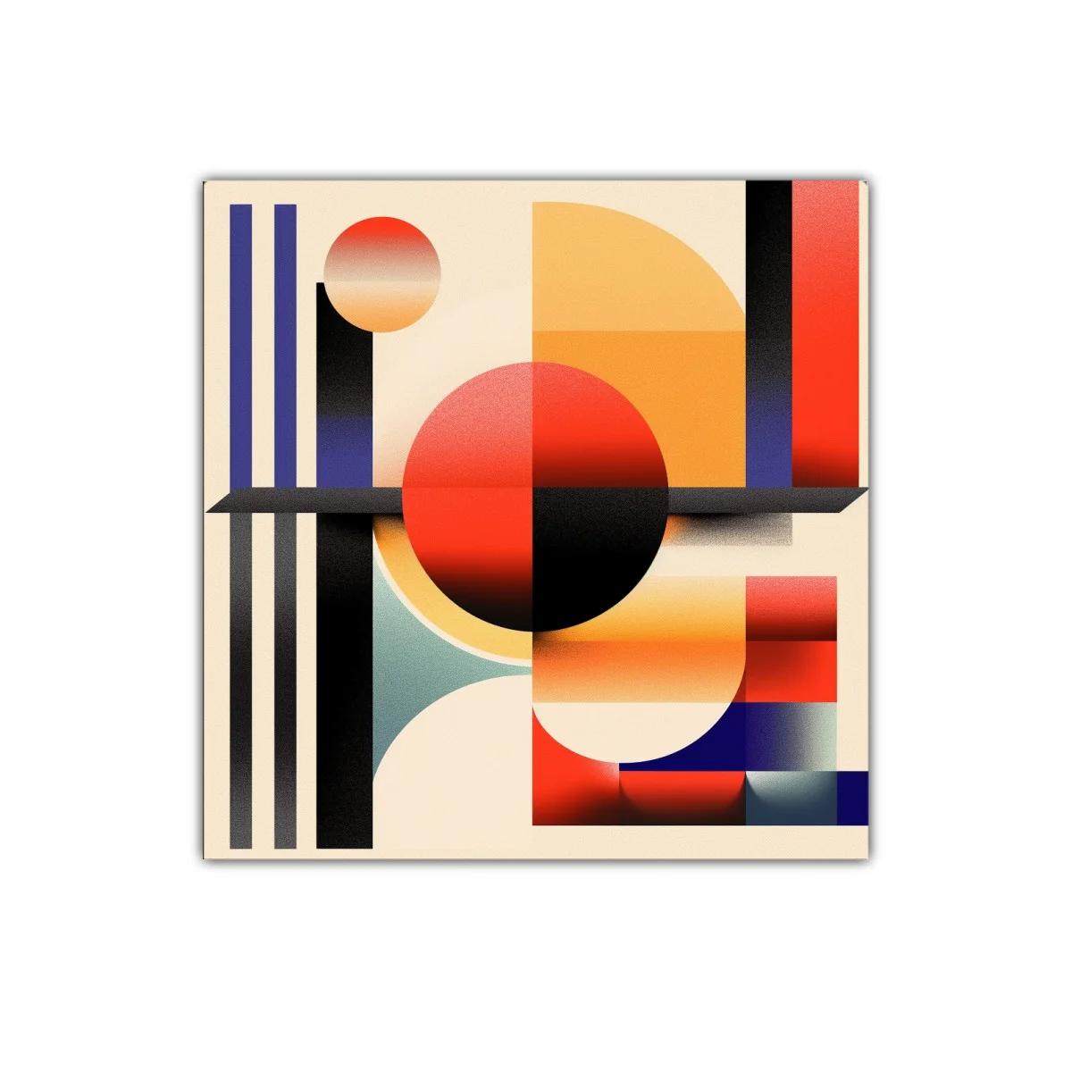 Composición geométrica con tonos cálidos y contrastes vibrantes — imagen principal