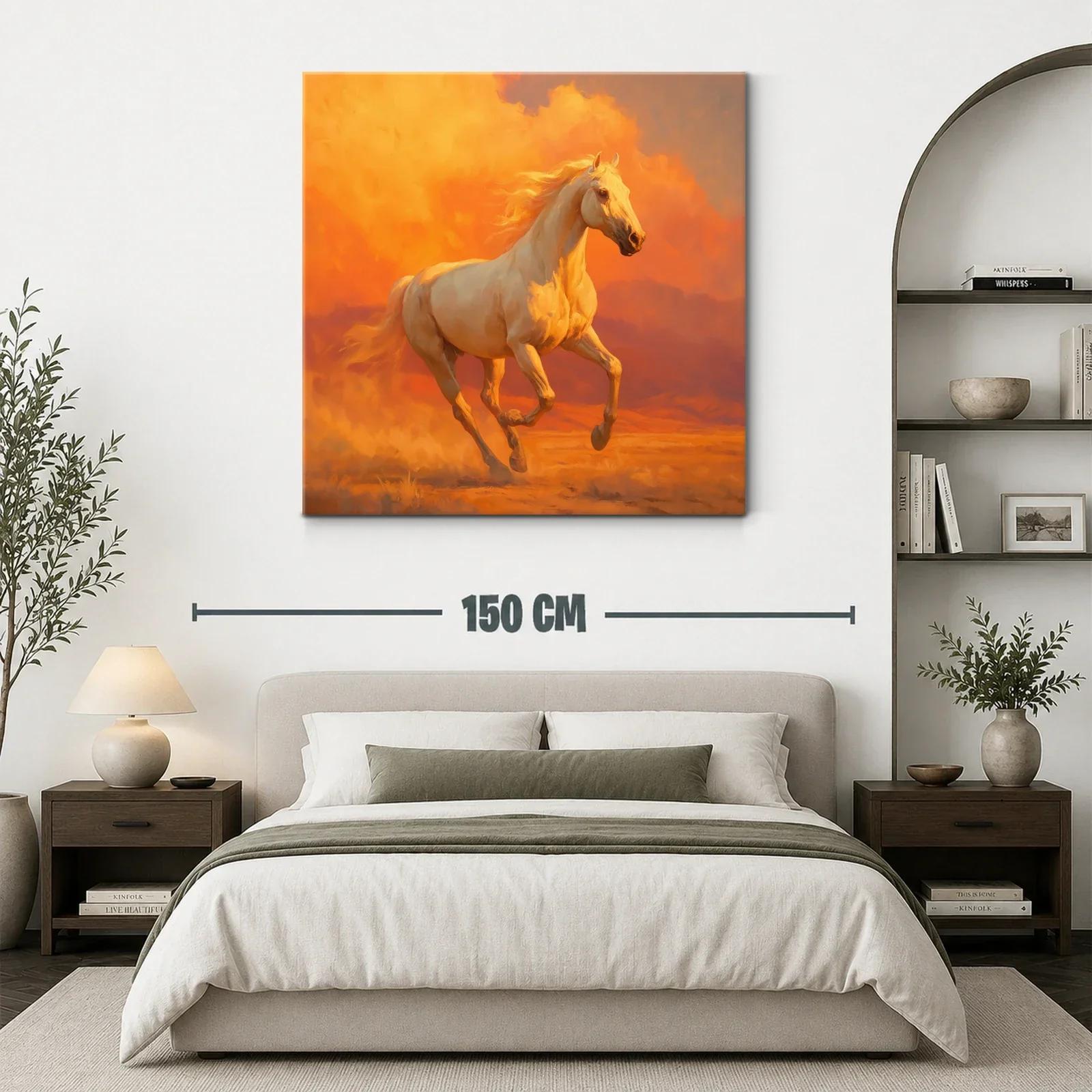 Cuadro caballo galopante en tonalidades vibrantes — miniatura 3
