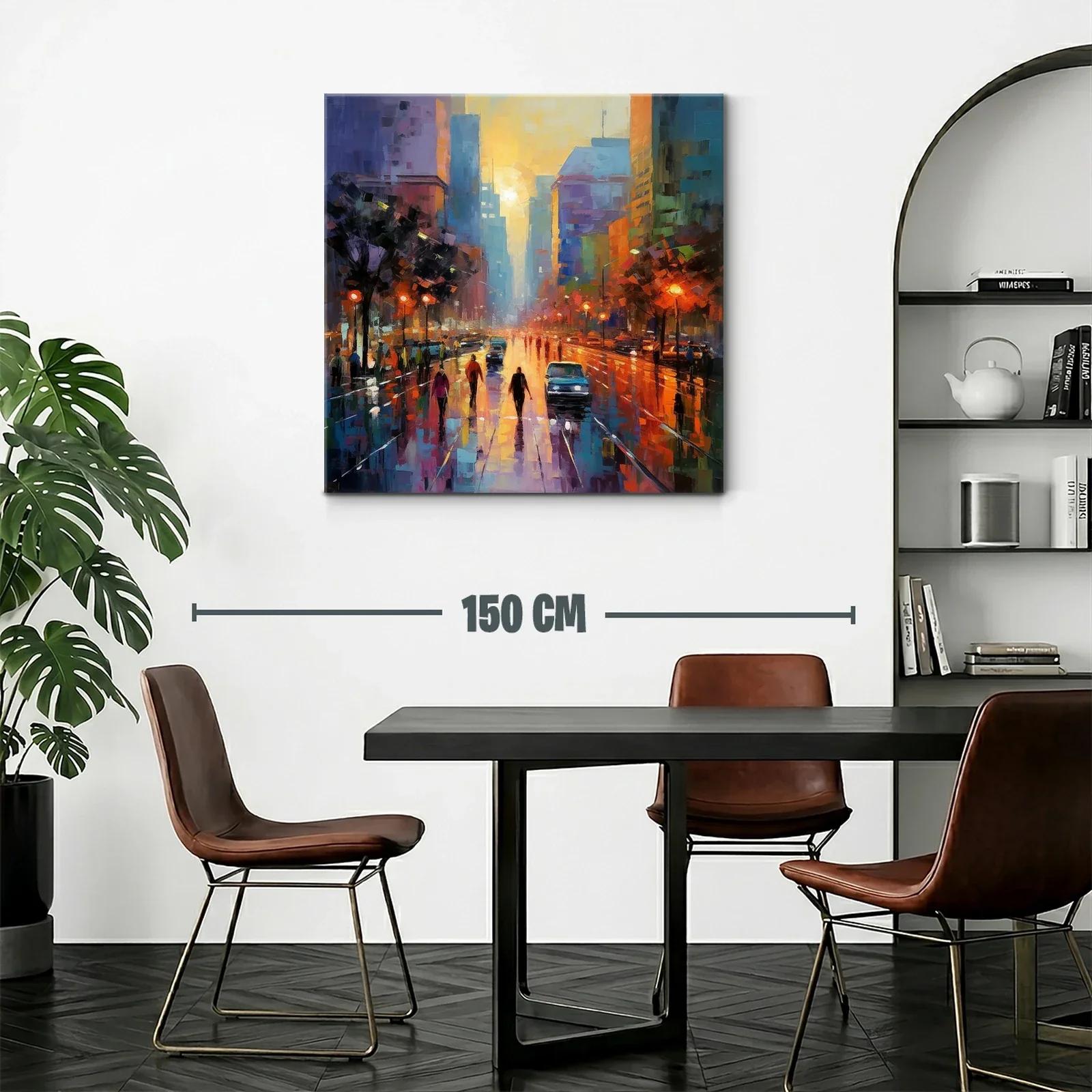 Atardecer urbano con reflejos y luces brillantes — miniatura 2