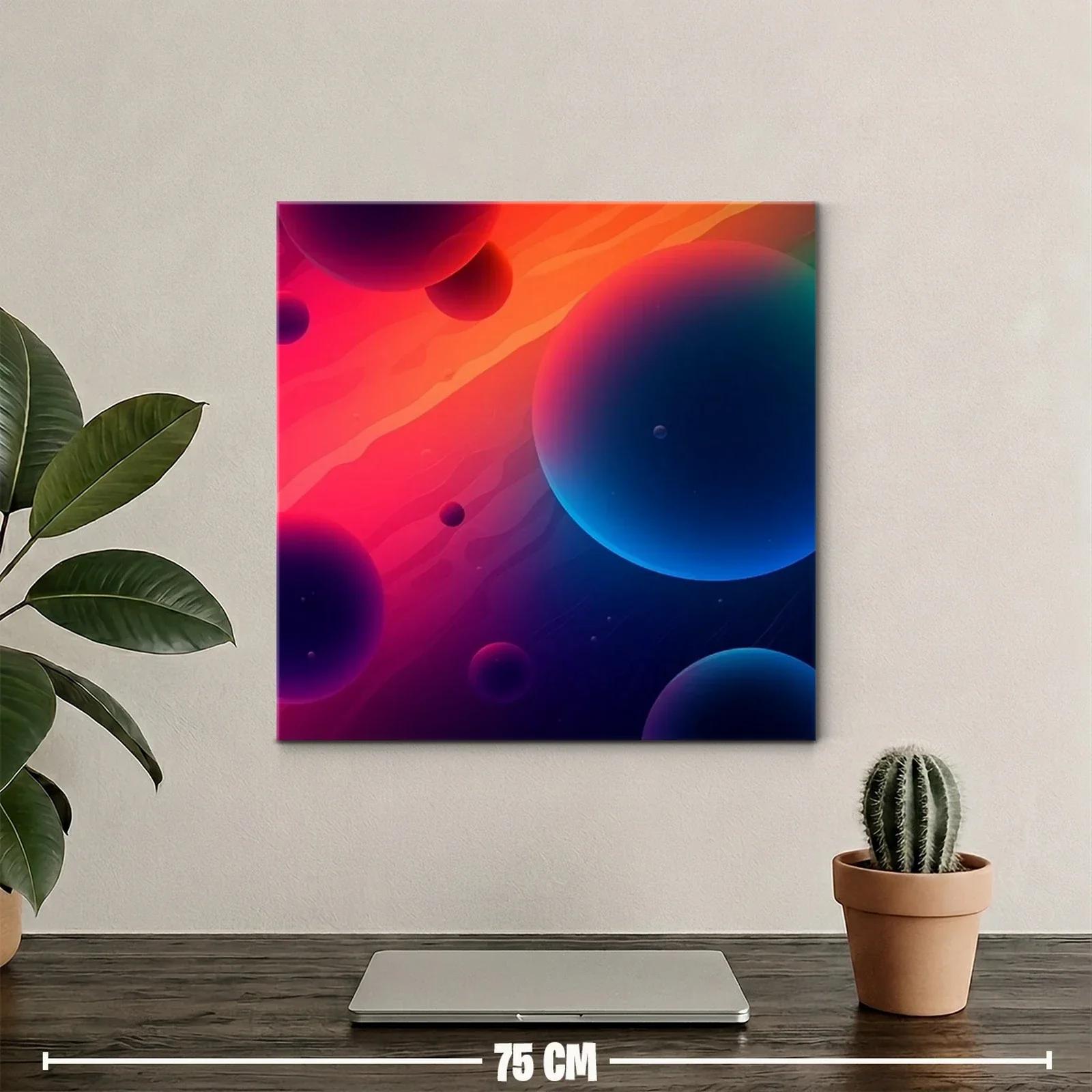 Composición abstracta con esferas en tonos cálidos y fríos — miniatura 2