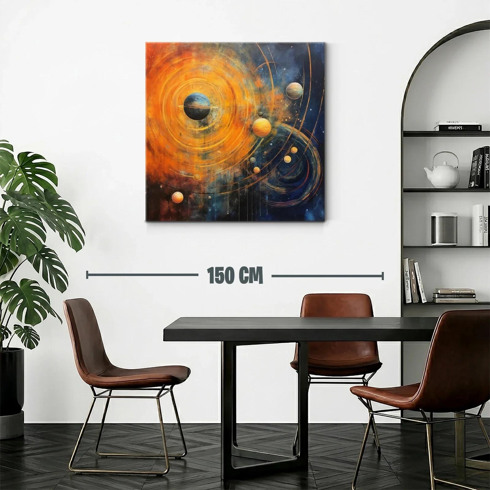 Explosión cósmica de planetas en vibrantes tonos cálidos — miniatura 2