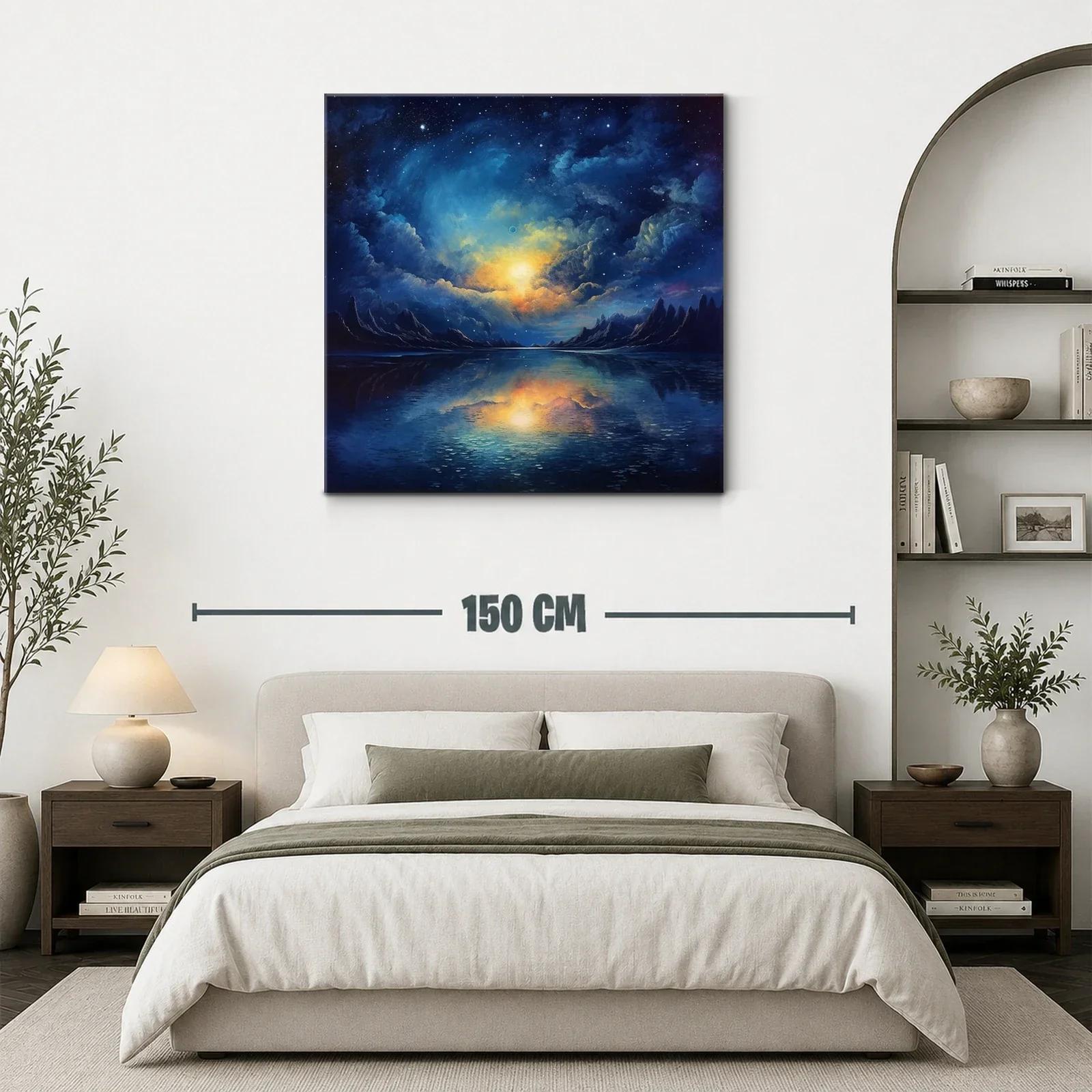 Paisaje celestial con reflejo en agua bajo cielo estrellado — miniatura 3